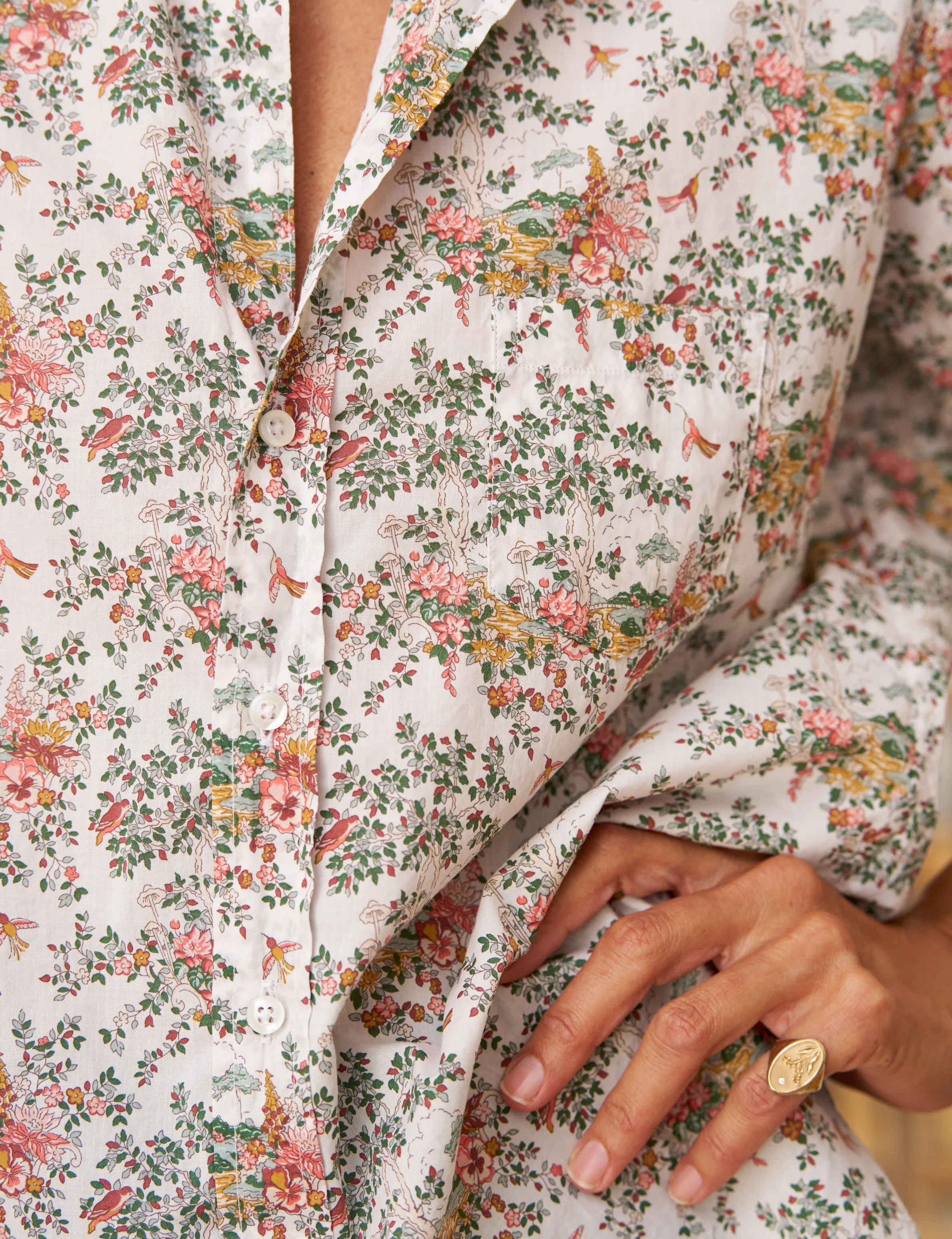 EILEEN Pink Bird Floral, Made with Liberty Fabric sold by Frank & Eileen product image thumbnail 3