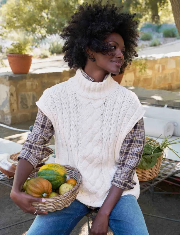 COTSWOLDS VEST Ivory, Pure Italian Cotton sold by Frank & Eileen