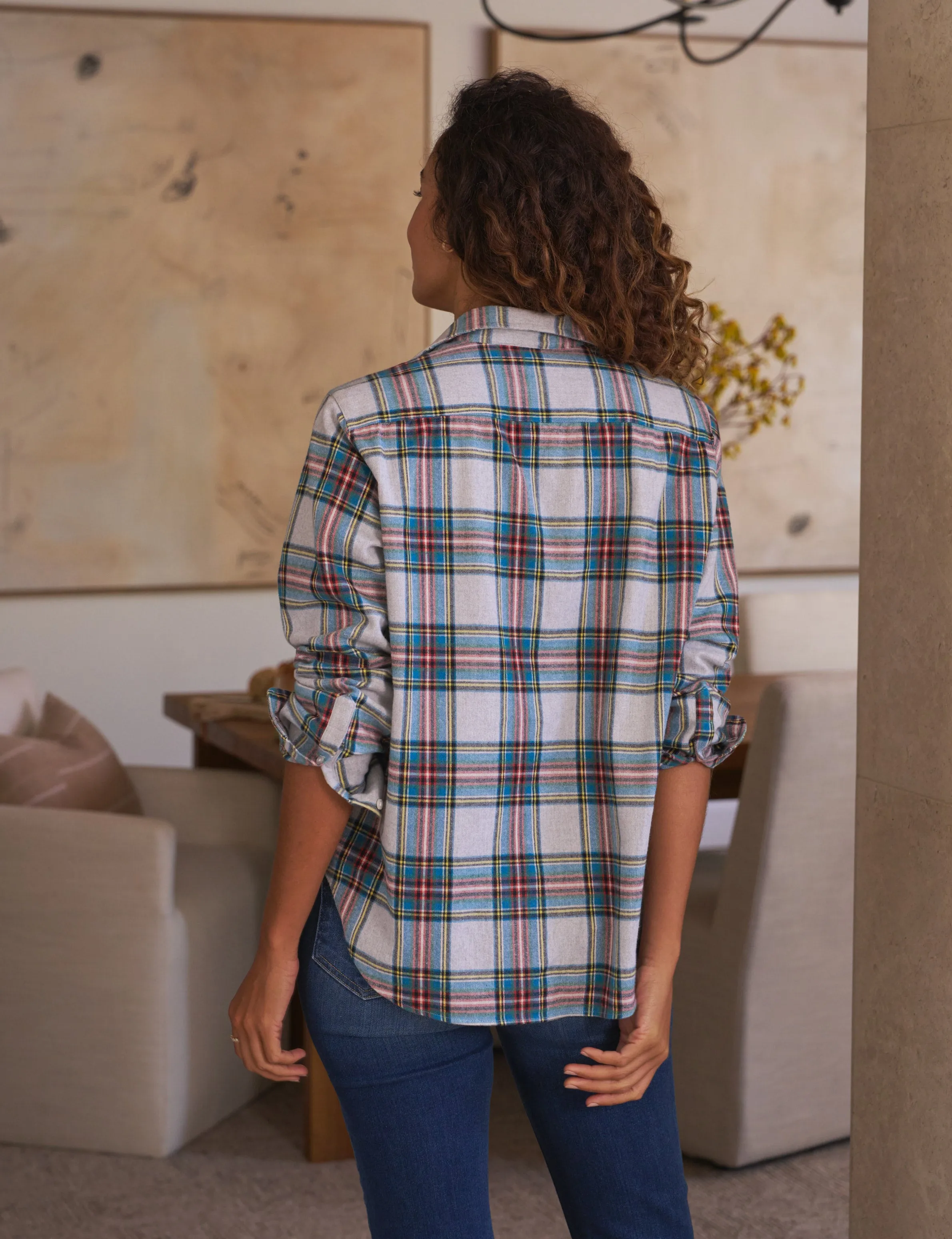 EILEEN Yellow and Blue with Red Plaid, Italian Flannel sold by Frank & Eileen product image thumbnail 2