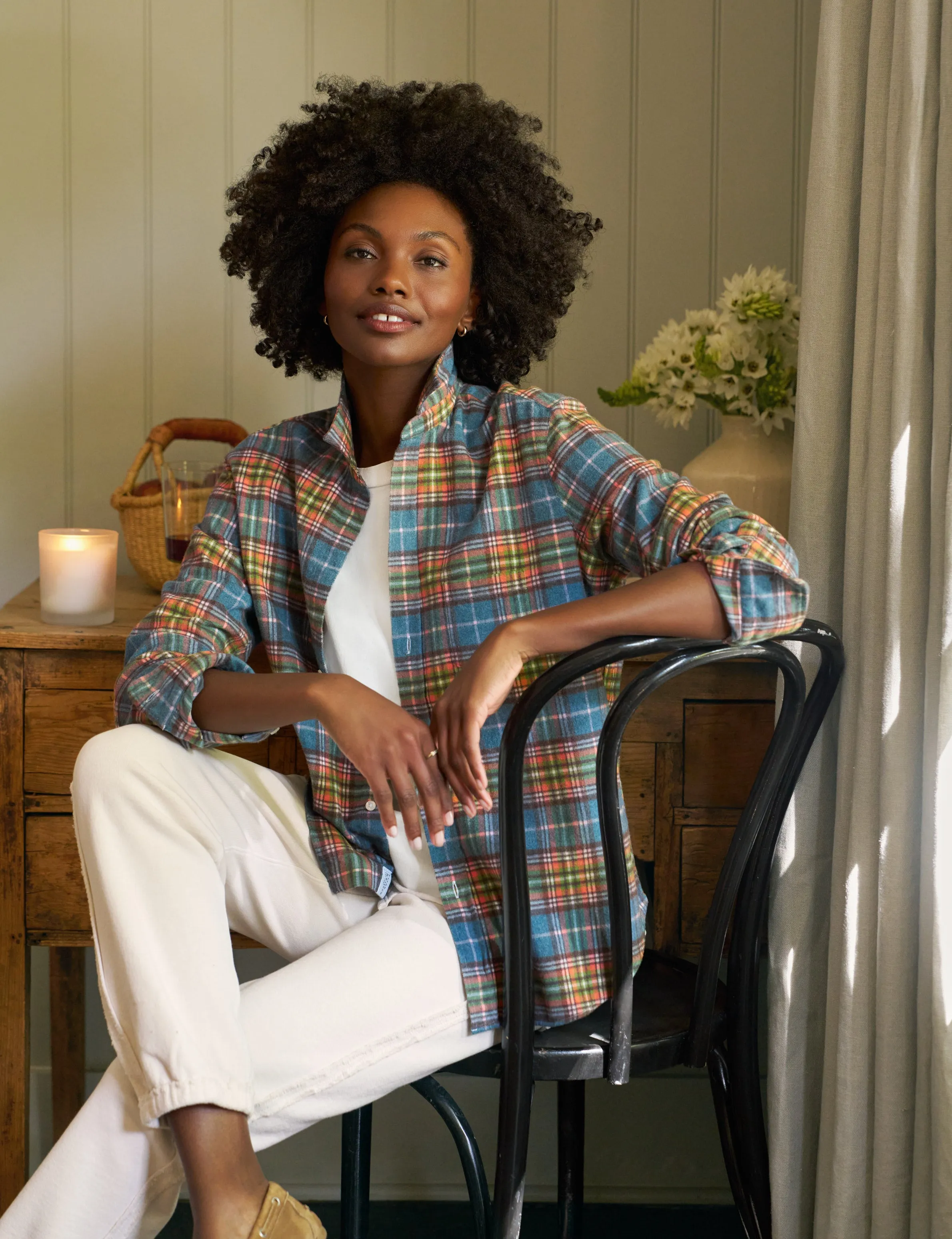 EILEEN Orange and Green with Blue Plaid, Italian Flannel sold by Frank & Eileen product image thumbnail 3