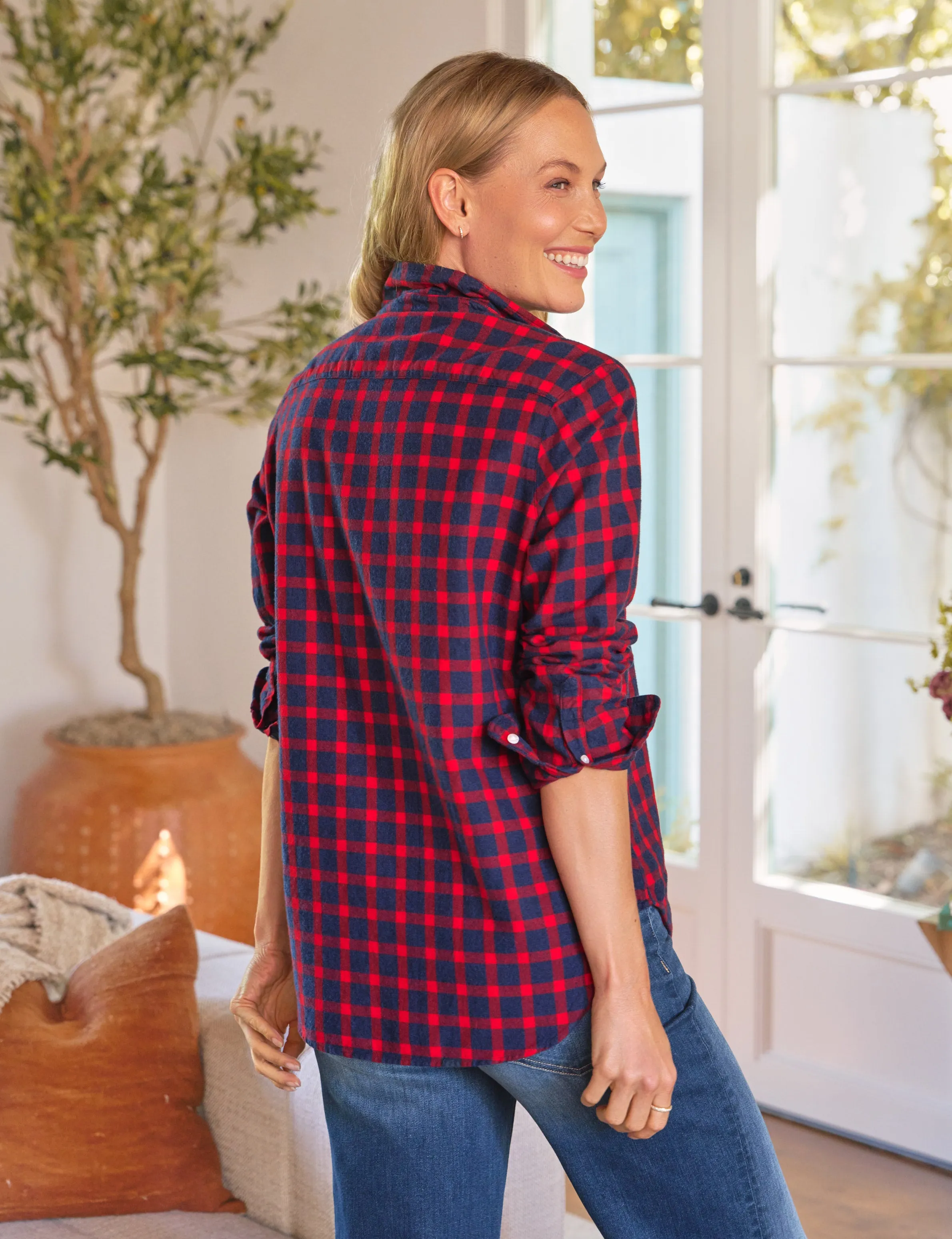EILEEN Red and Blue Plaid, Italian Flannel sold by Frank & Eileen product image thumbnail 2
