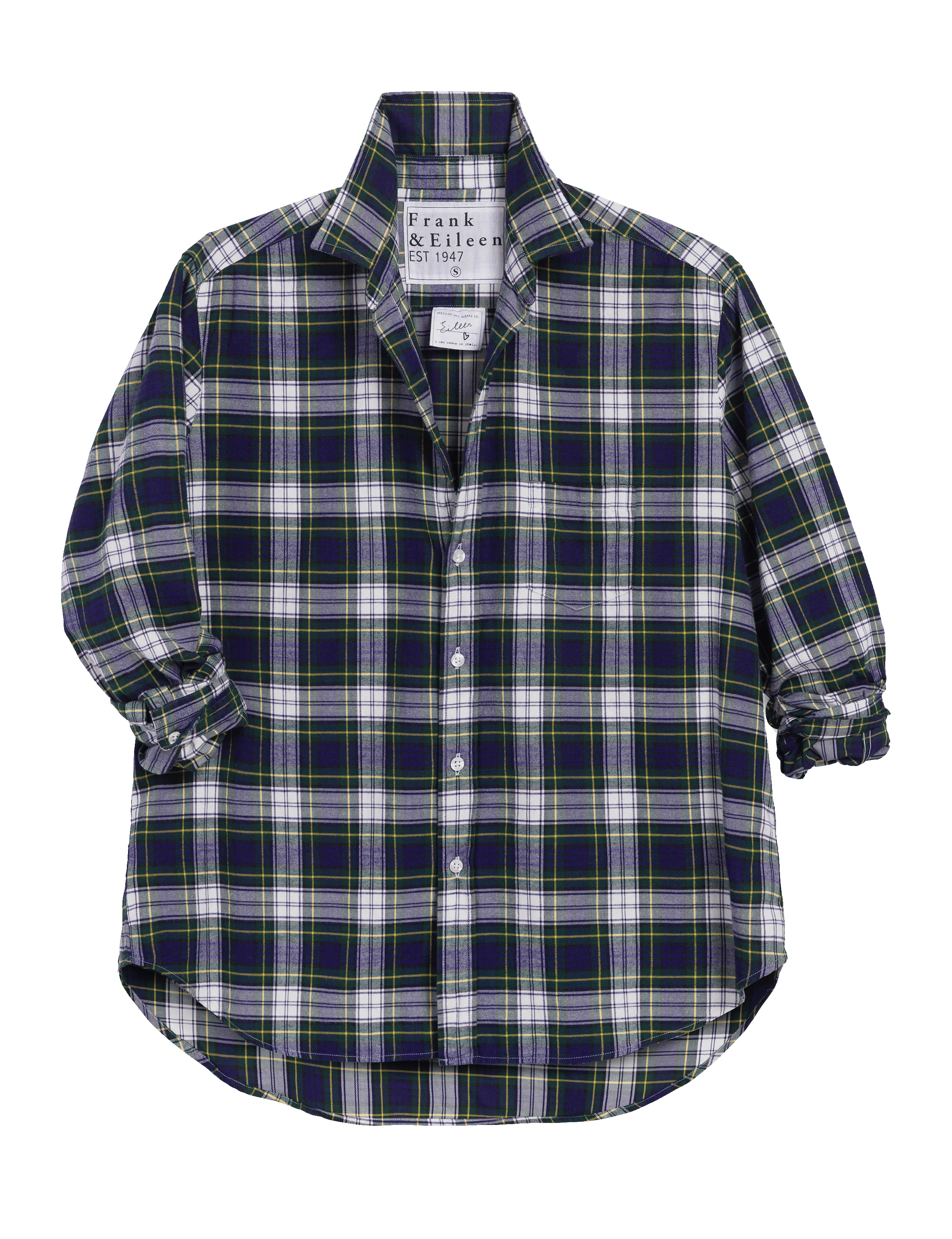 EILEEN Blue and Green with White Plaid, Italian Flannel sold by Frank & Eileen product image thumbnail 5
