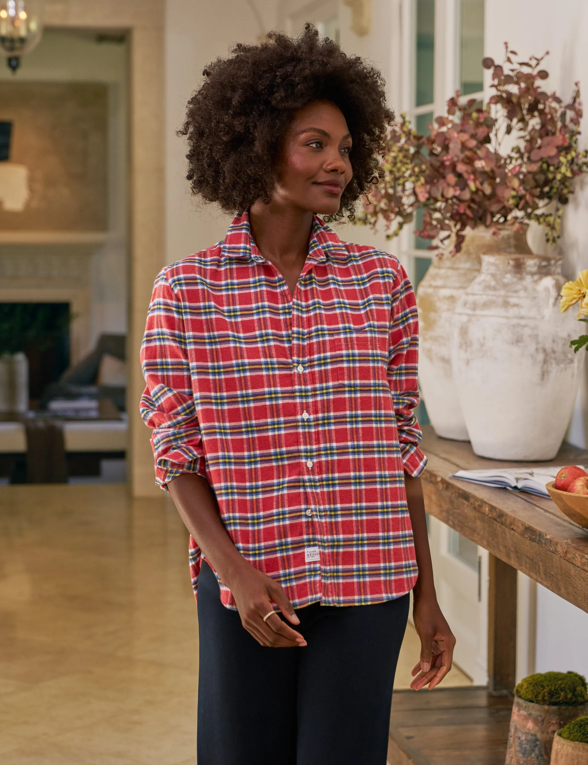 EILEEN Red and Yellow with Blue Plaid, Italian Flannel sold by Frank & Eileen