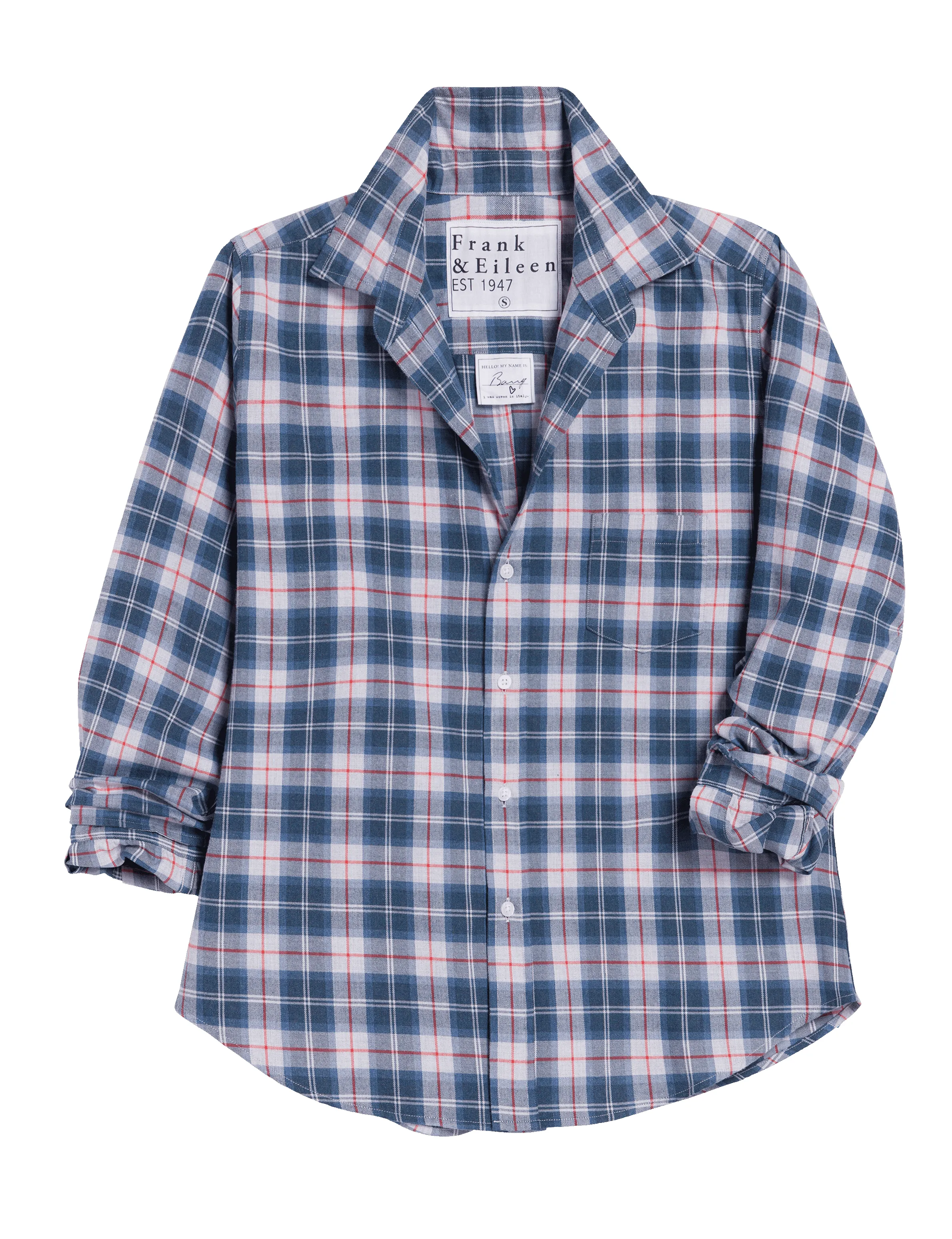 BARRY Gray with Blue and Red Plaid, Italian Flannel sold by Frank & Eileen product image thumbnail 4
