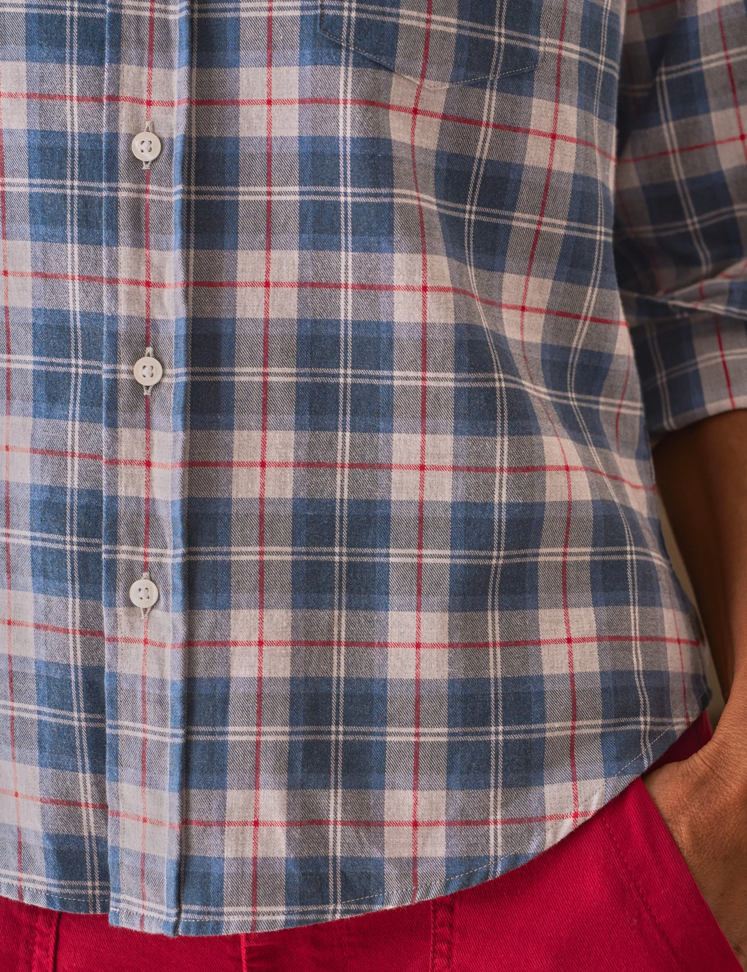 BARRY Gray with Blue and Red Plaid, Italian Flannel sold by Frank & Eileen product image thumbnail 3