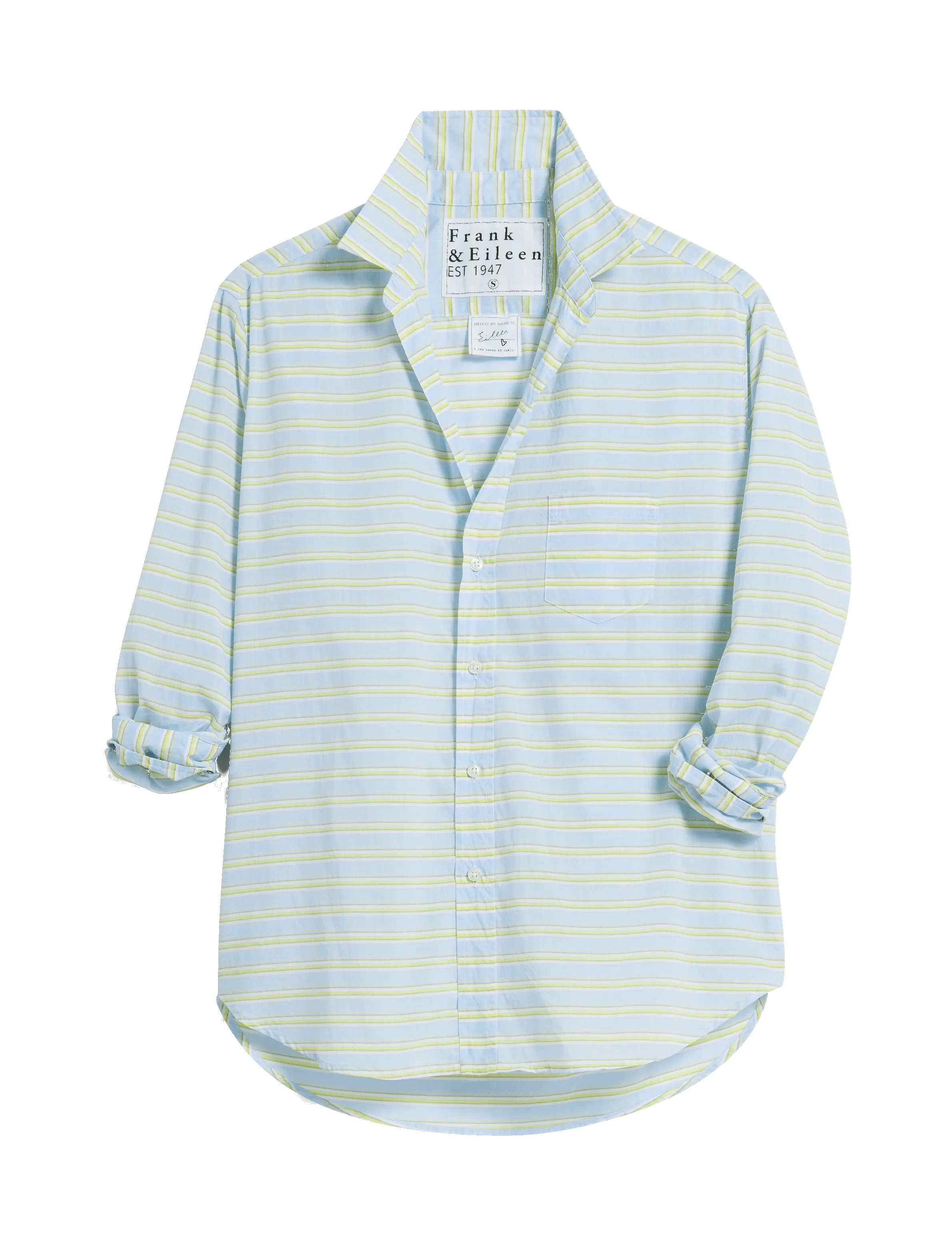 EILEEN Blue and Chartreuse Multi Stripe, Italian Cotton sold by Frank & Eileen product image thumbnail 4