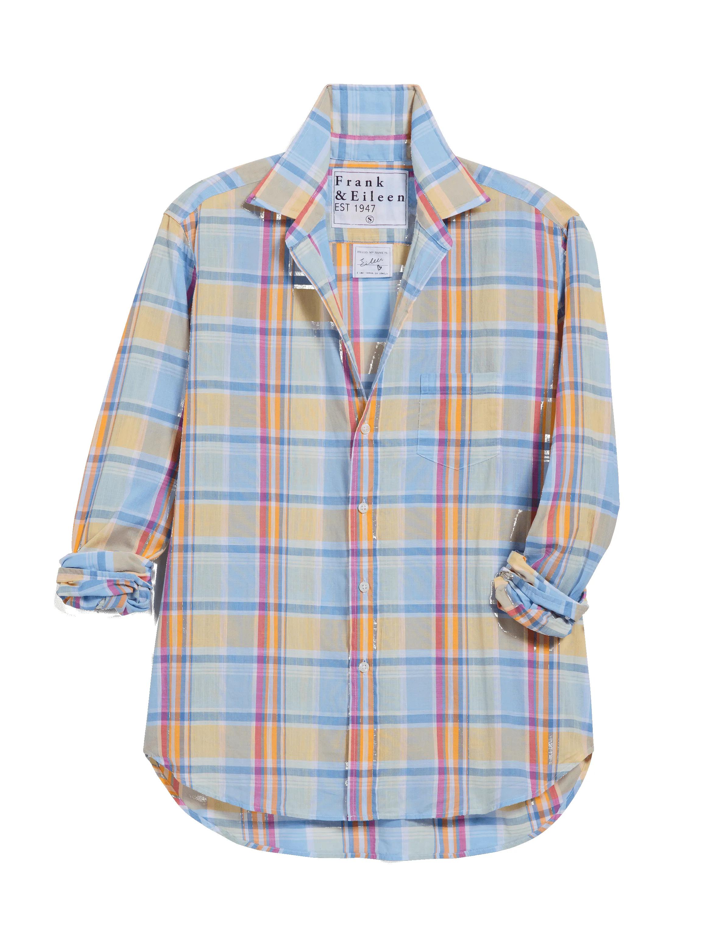 EILEEN Blue and Orange Plaid, Casual Cotton sold by Frank & Eileen product image thumbnail 4
