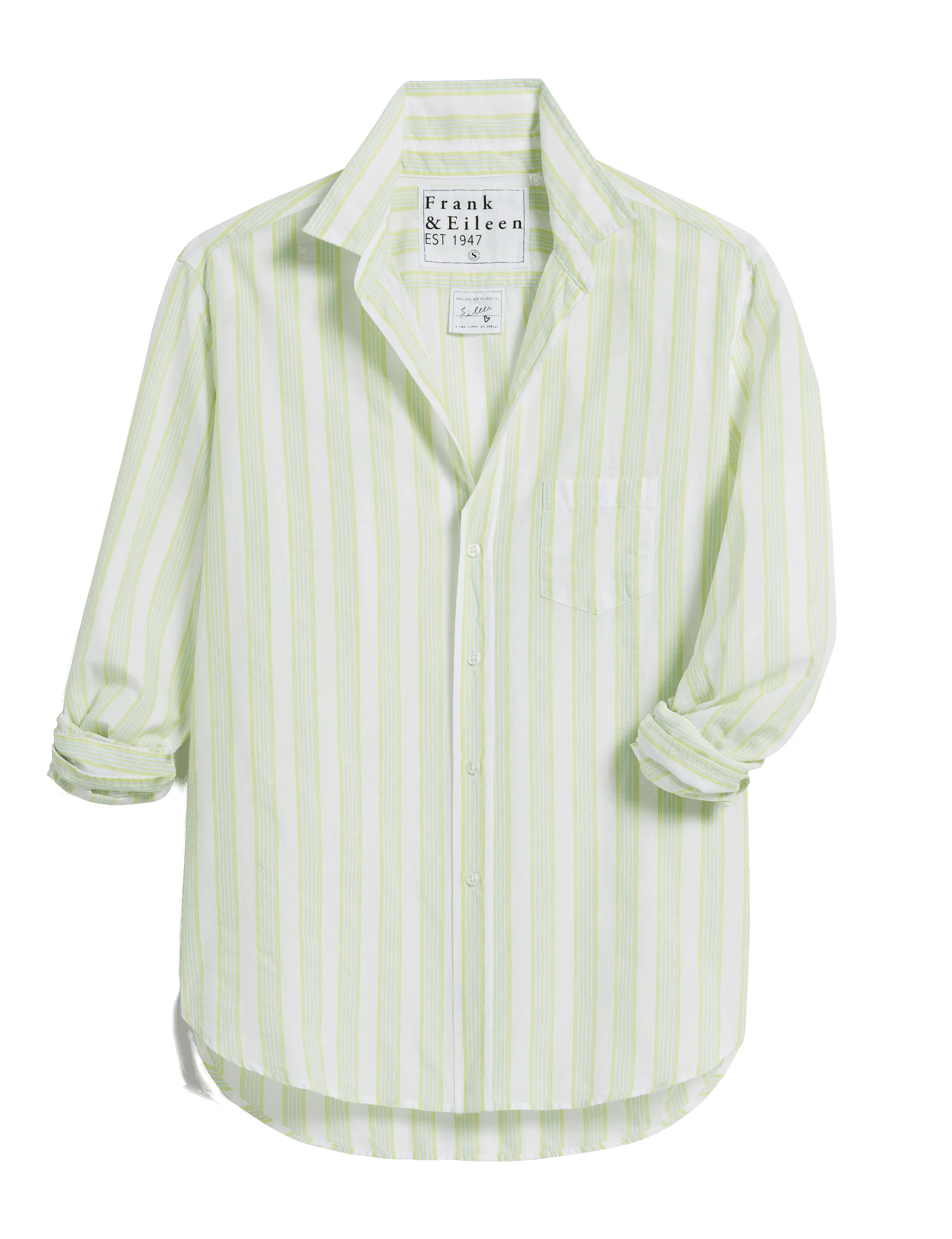 EILEEN Chartreuse and Blue Stripe, Italian Cotton sold by Frank & Eileen product image thumbnail 4