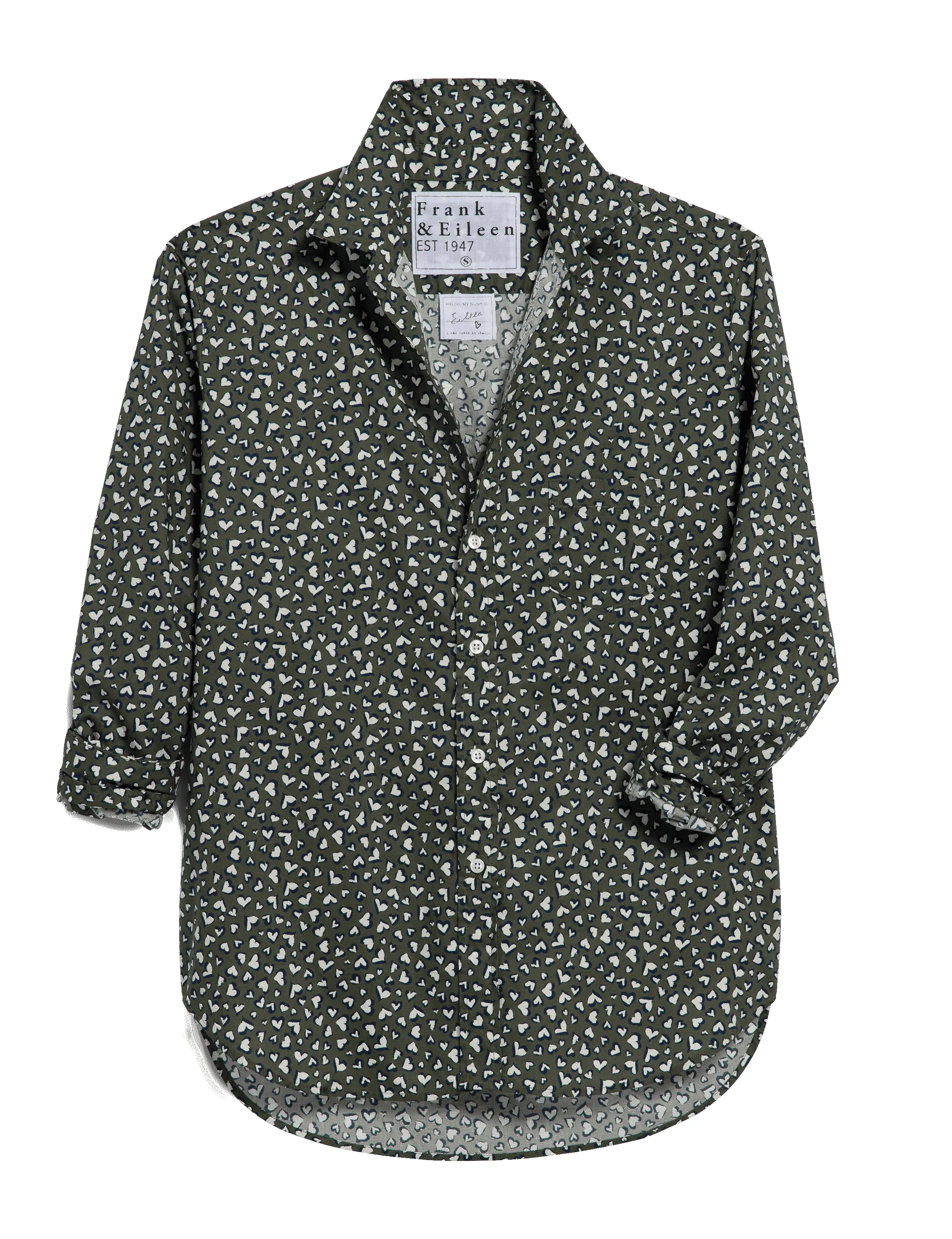 EILEEN Green Messy Hearts, Italian Cotton sold by Frank & Eileen product image thumbnail 4