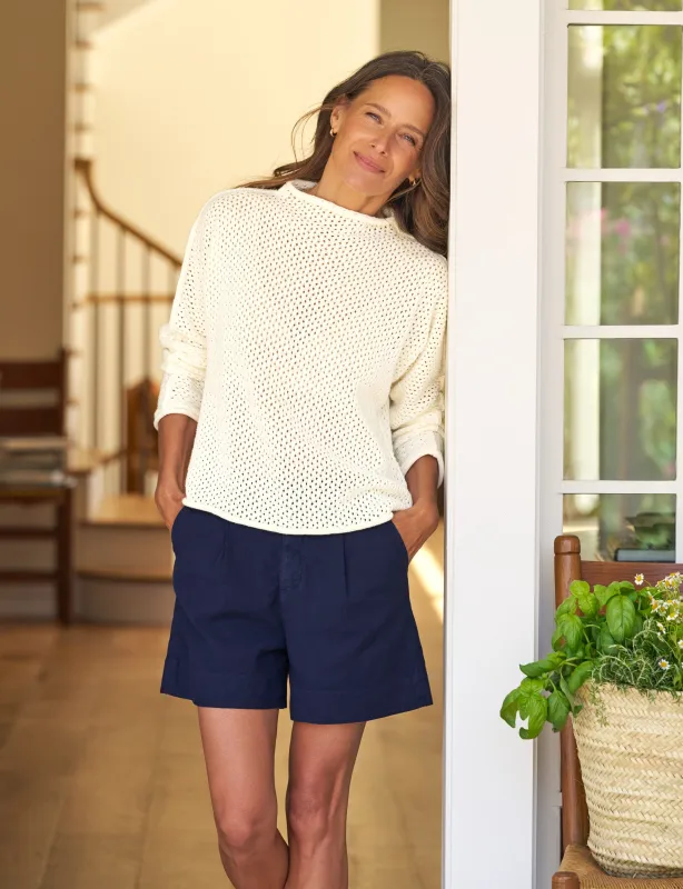 MONTEREY POINTELLE Ivory, Pure Italian Cotton sold by Frank & Eileen