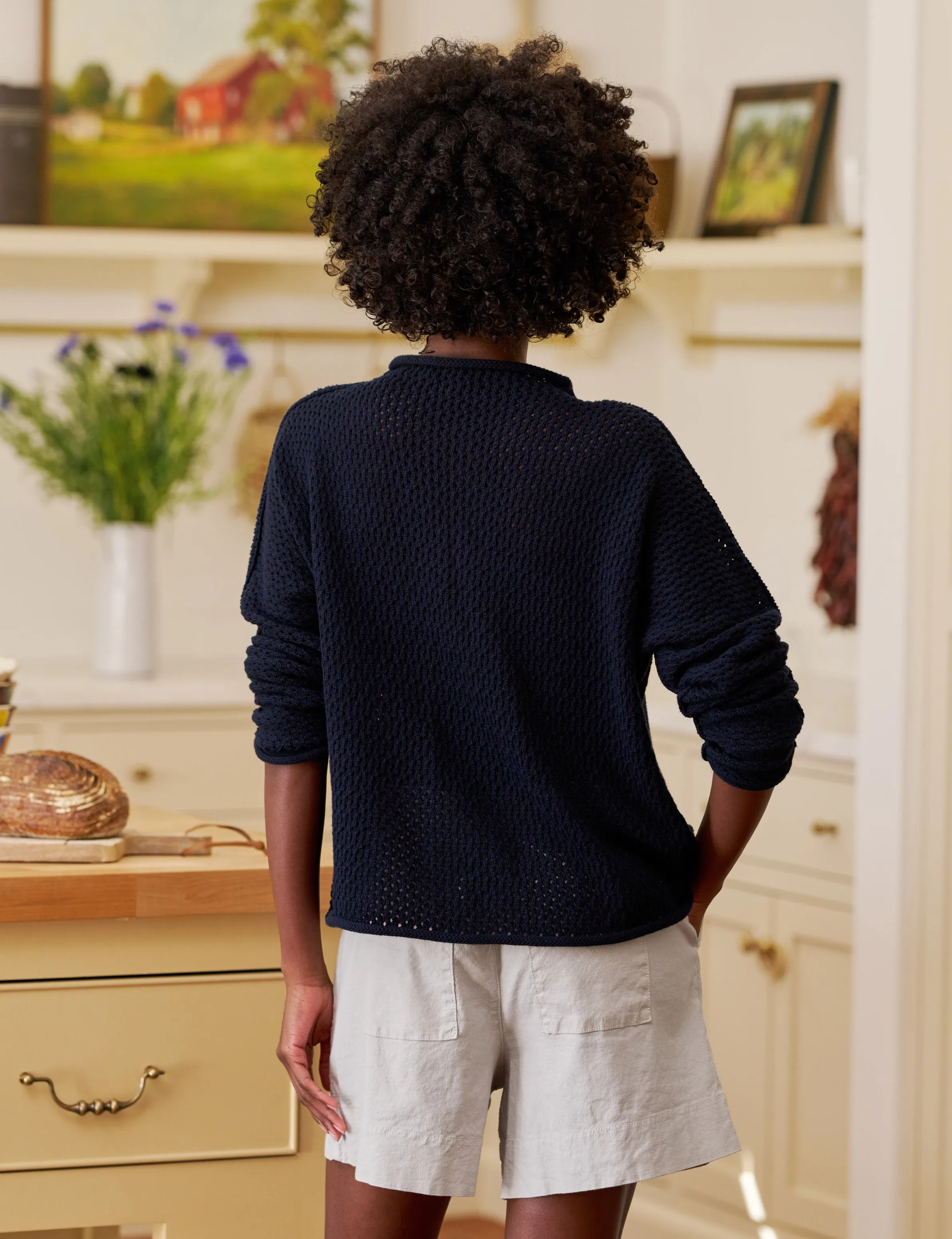 MONTEREY POINTELLE Marine, Pure Italian Cotton sold by Frank & Eileen product image thumbnail 2