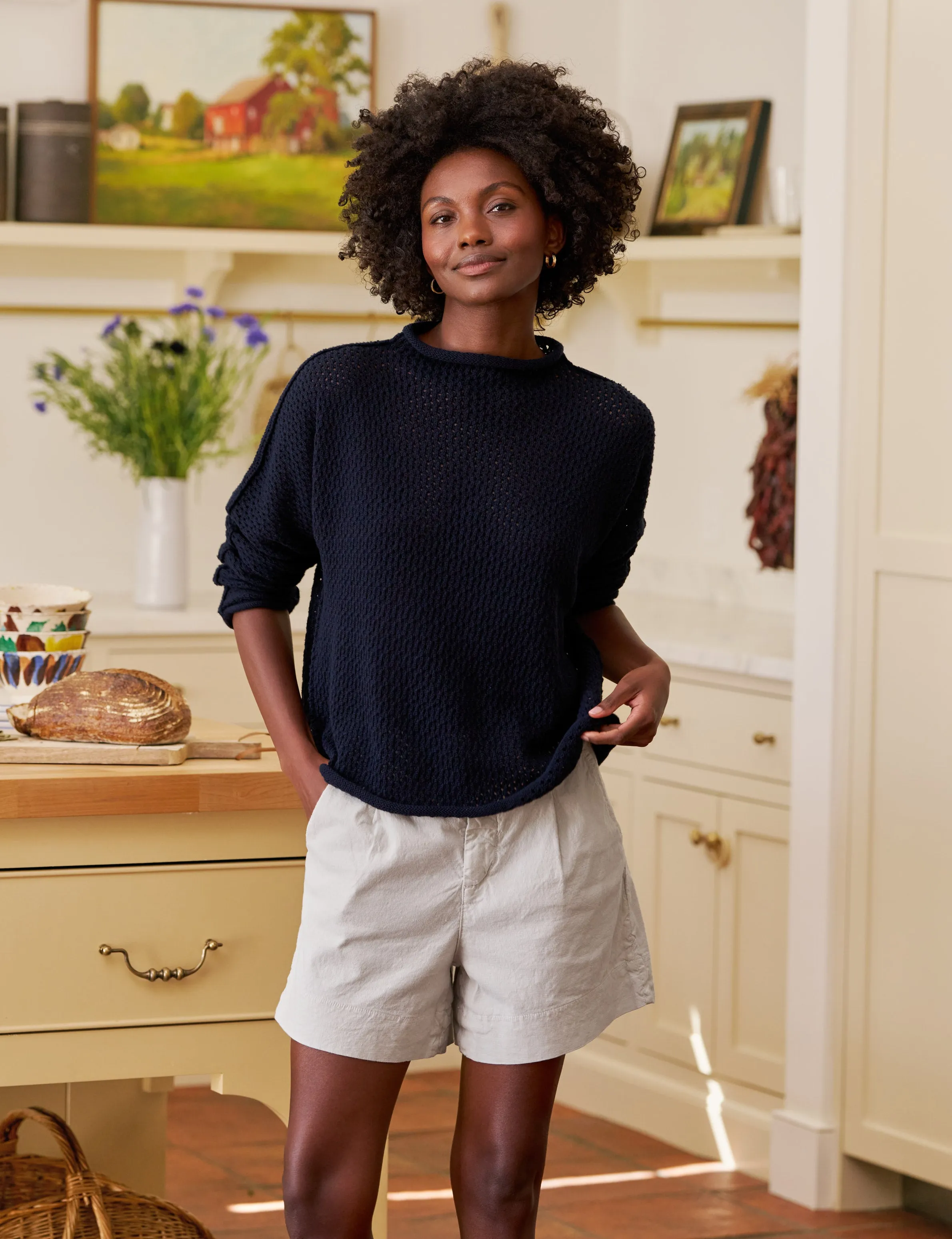 MONTEREY POINTELLE Marine, Pure Italian Cotton sold by Frank & Eileen product image thumbnail 4