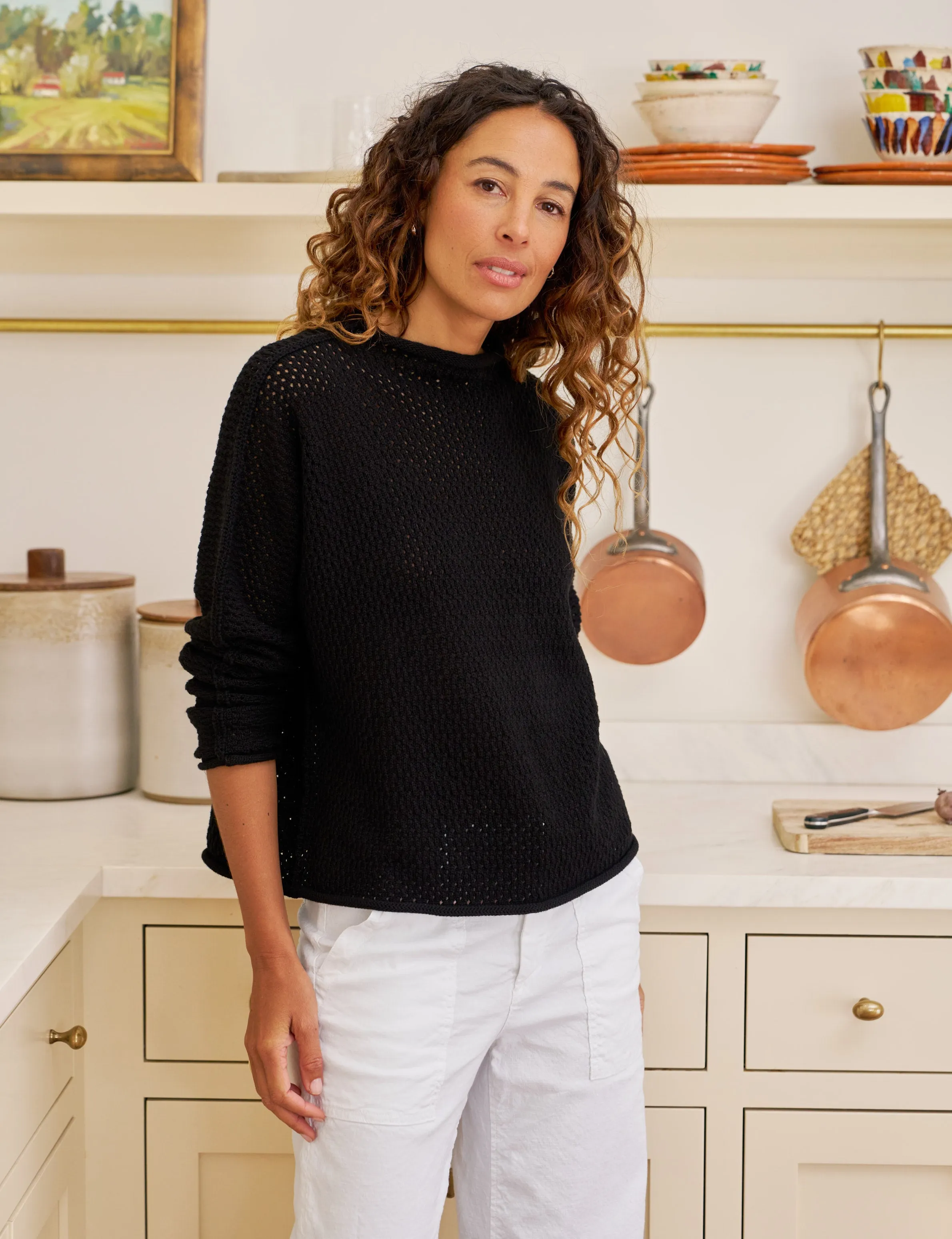 MONTEREY POINTELLE Black, Pure Italian Cotton sold by Frank & Eileen product image thumbnail 5