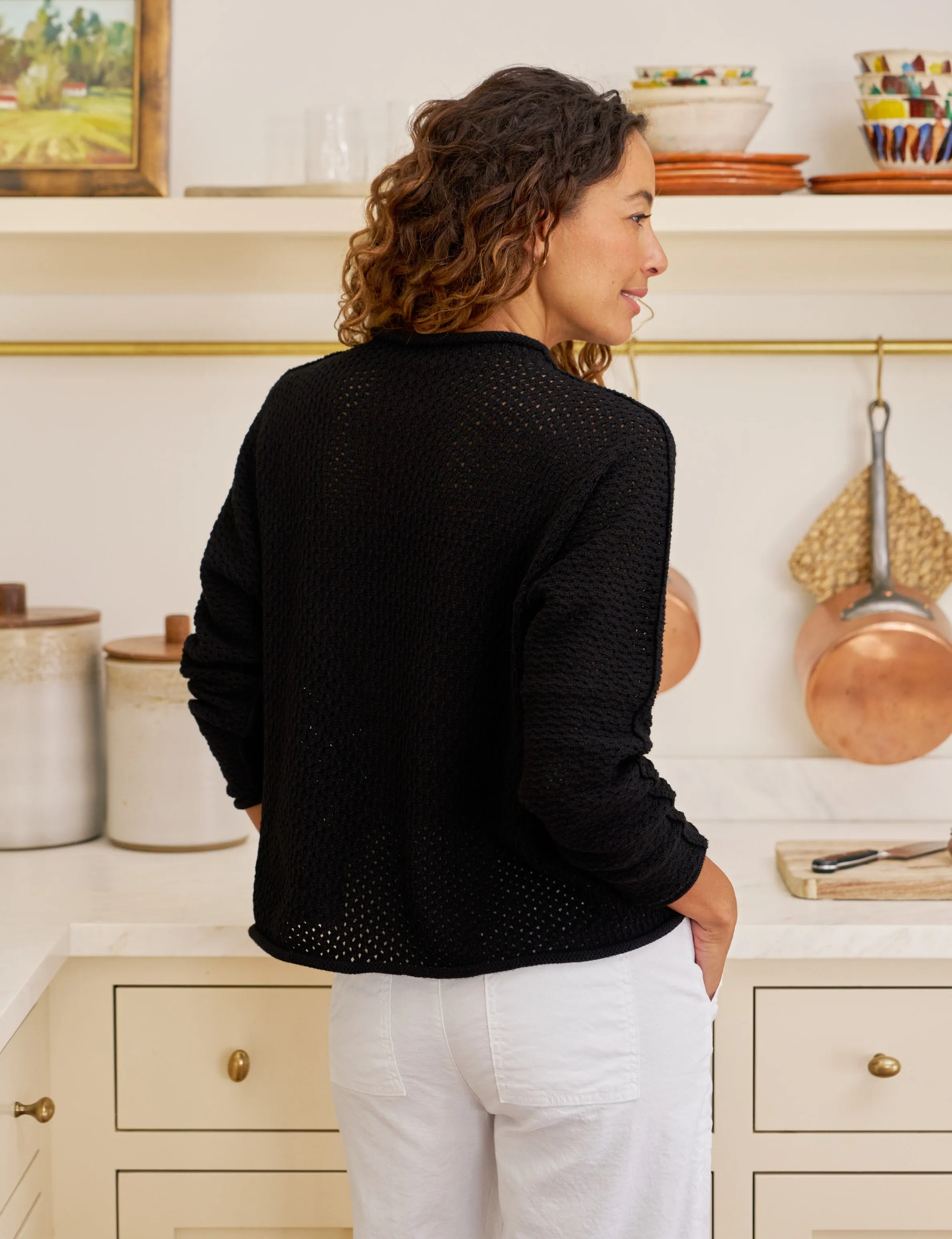 MONTEREY POINTELLE Black, Pure Italian Cotton sold by Frank & Eileen product image thumbnail 2