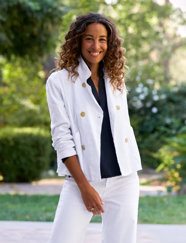 MINI BELFAST White, Italian Performance Linen sold by Frank & Eileen