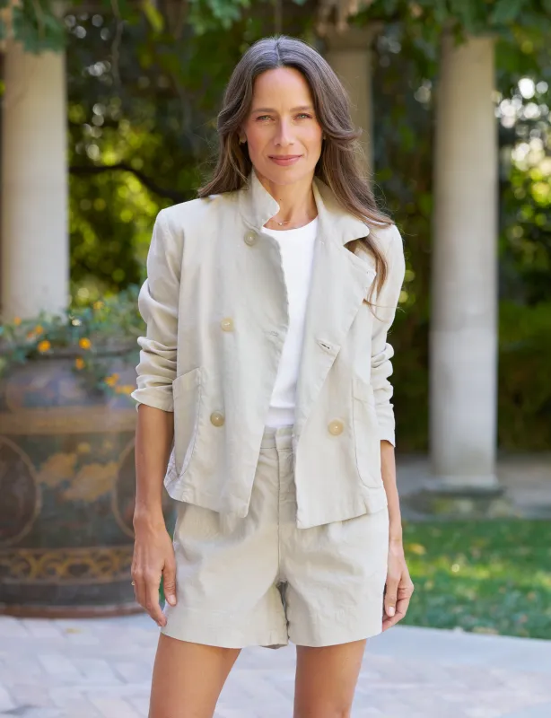 MINI BELFAST Cement, Italian Performance Linen sold by Frank & Eileen