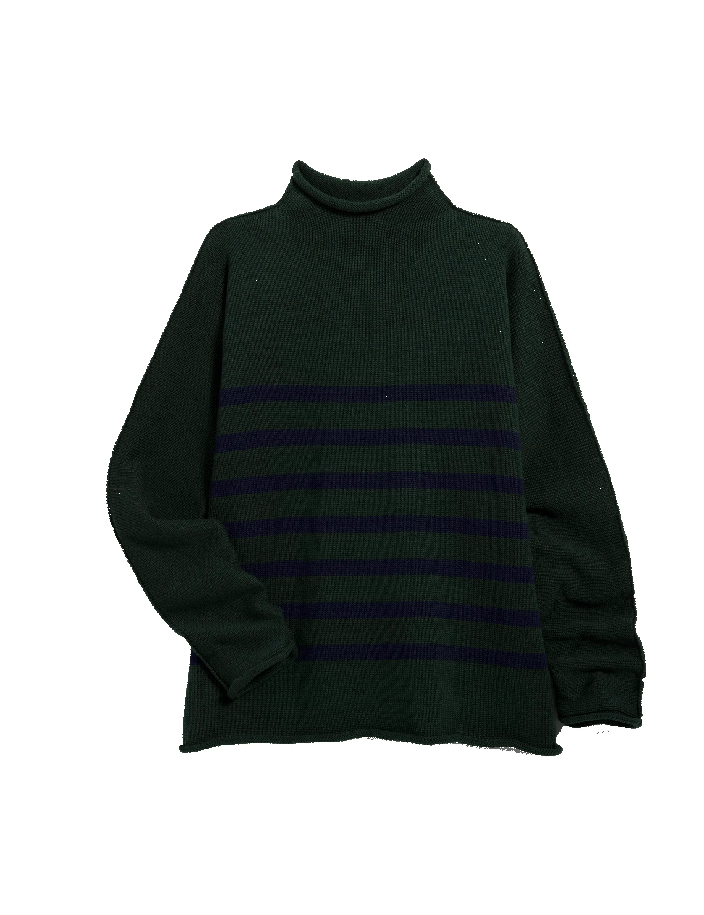 MONTEREY Green with Navy Stripe, Pure Italian Cotton sold by Frank & Eileen product image thumbnail 5