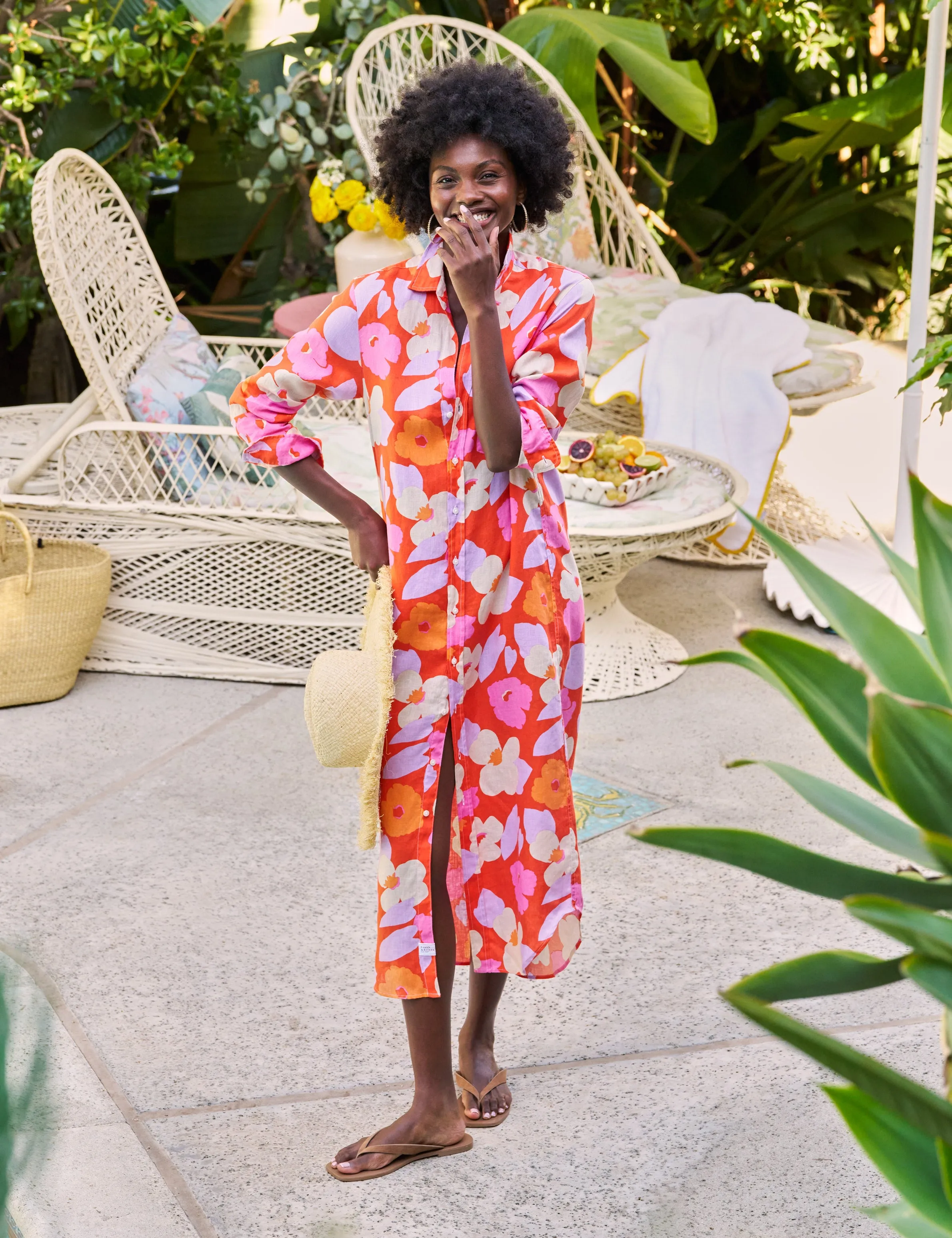 RORY Orange and Pink Floral, Italian Classic Linen sold by Frank & Eileen product image thumbnail 5