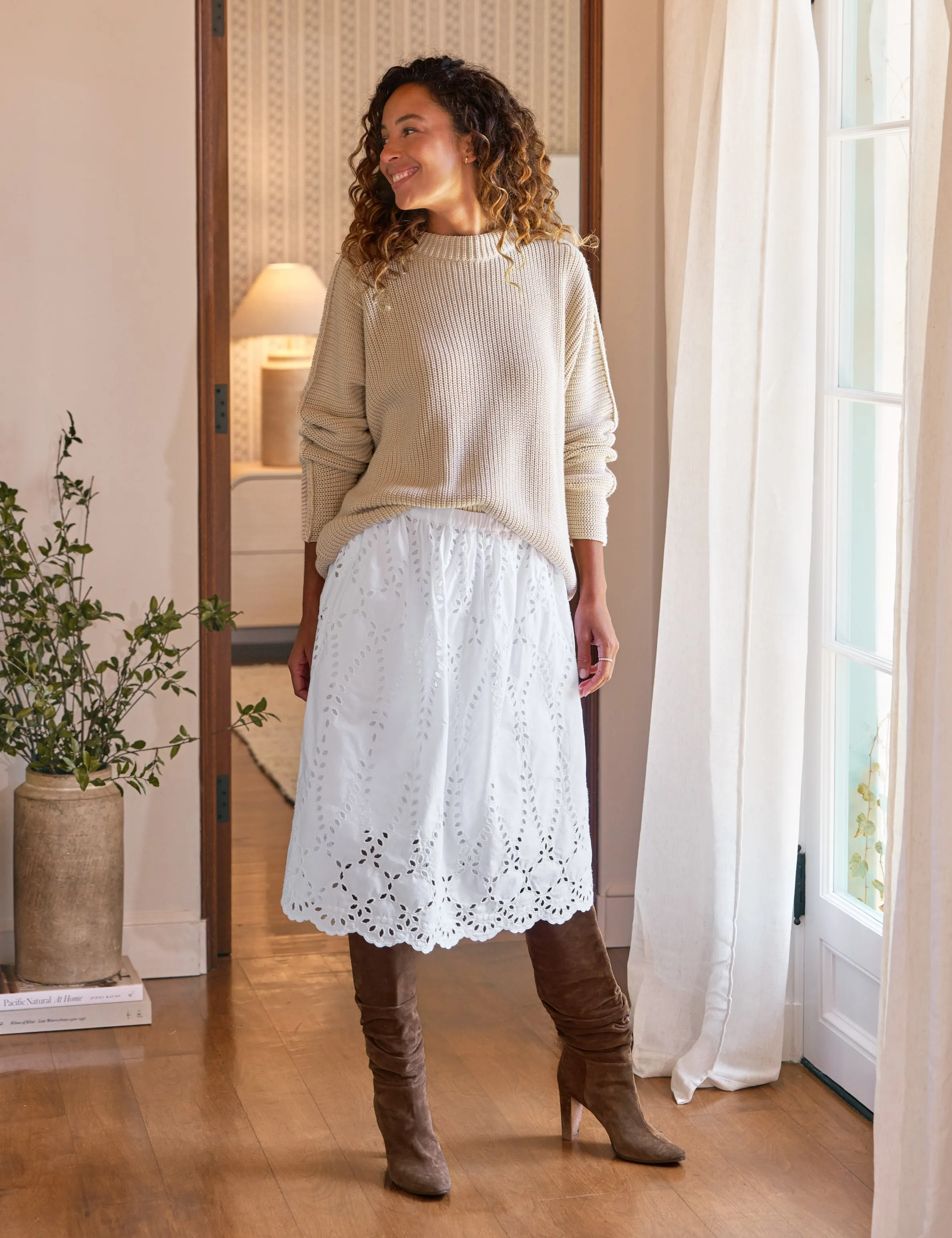 GRACE SKIRT White, Eyelet Cotton sold by Frank & Eileen product image thumbnail 4