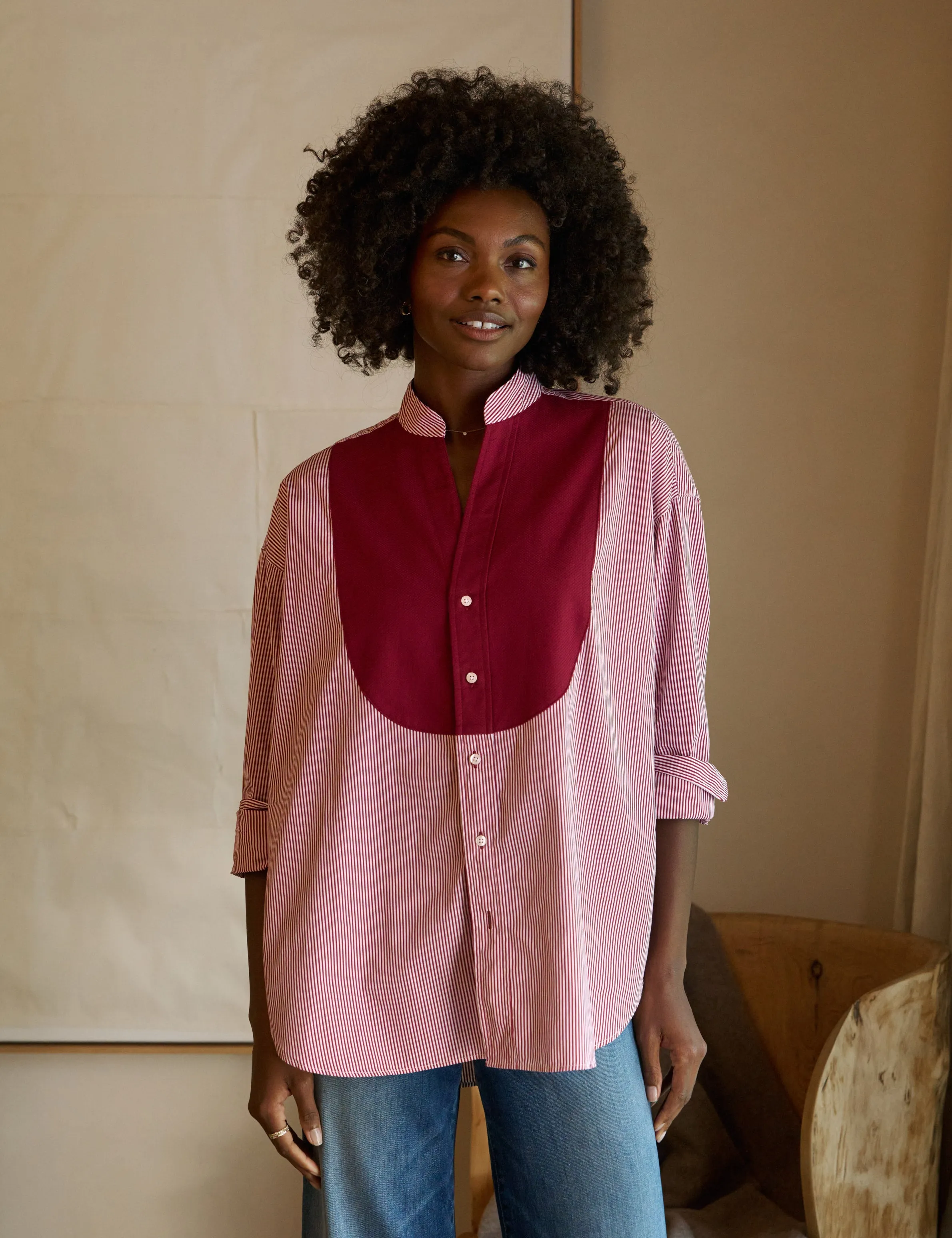 VICTORIA Red Stripe with Red Bib, Superluxe sold by Frank & Eileen