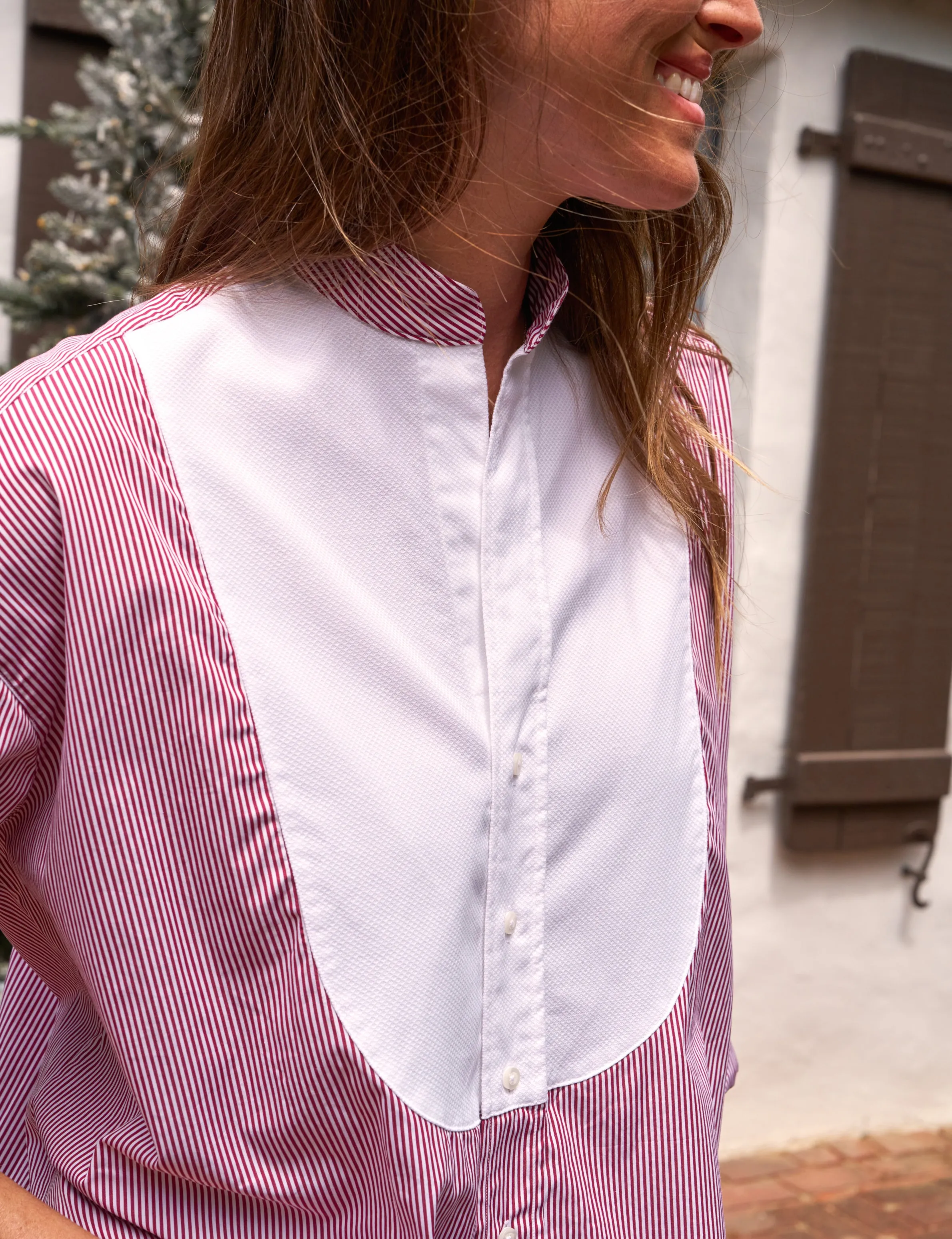 VICTORIA Red Stripe with White Bib, Superluxe sold by Frank & Eileen product image thumbnail 3