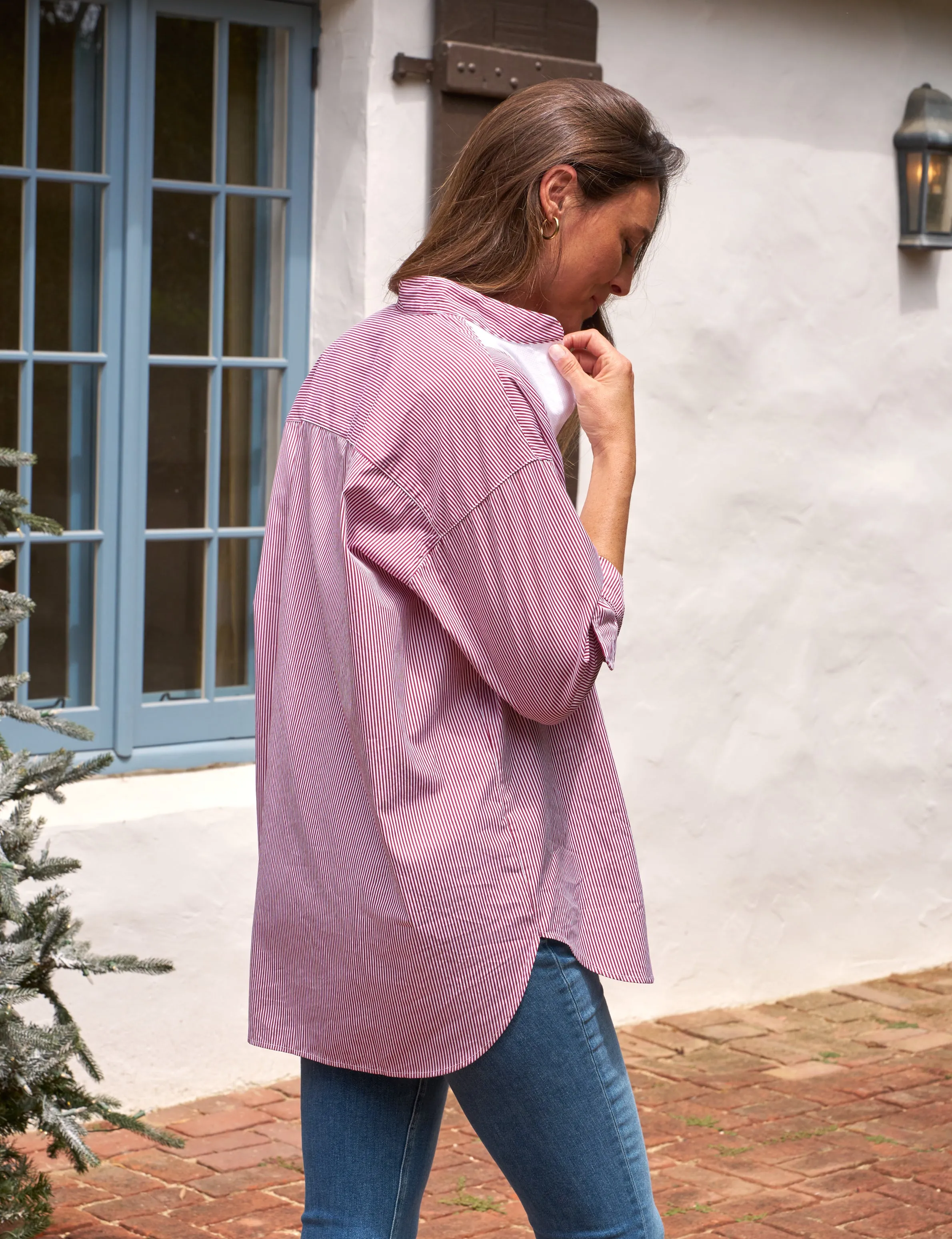 VICTORIA Red Stripe with White Bib, Superluxe sold by Frank & Eileen product image thumbnail 2