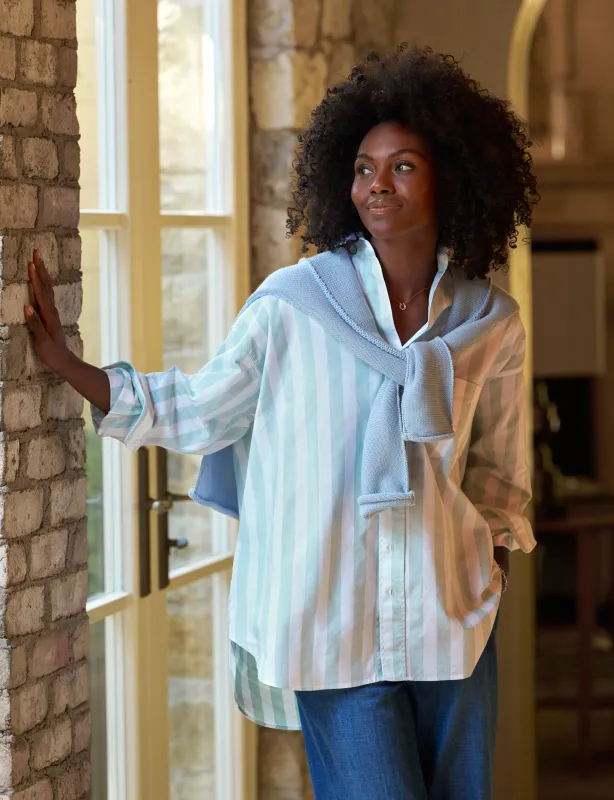 SHIRLEY Sage Stripe, 1947 Italian Oxford sold by Frank & Eileen