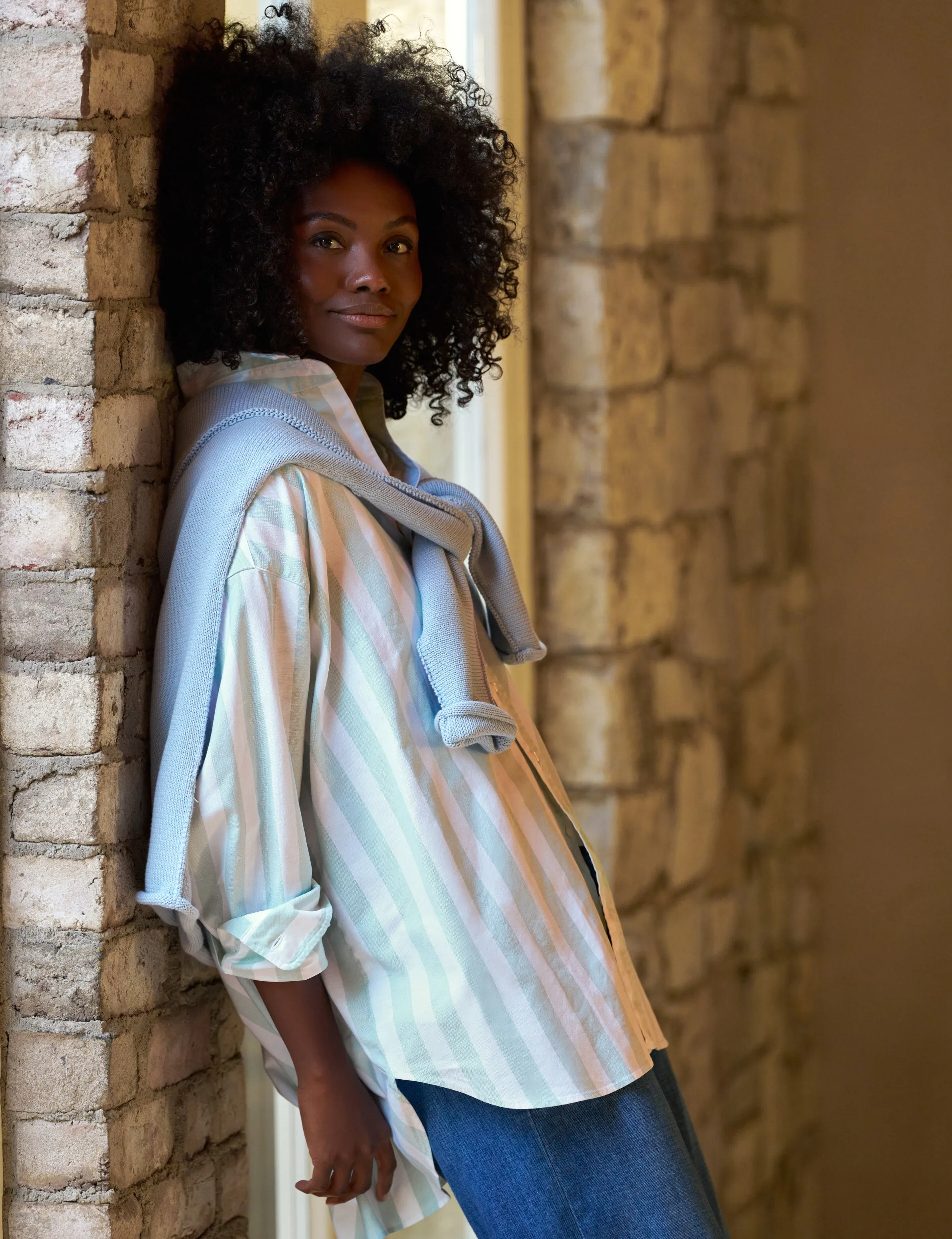 SHIRLEY Sage Stripe, 1947 Italian Oxford sold by Frank & Eileen product image thumbnail 2