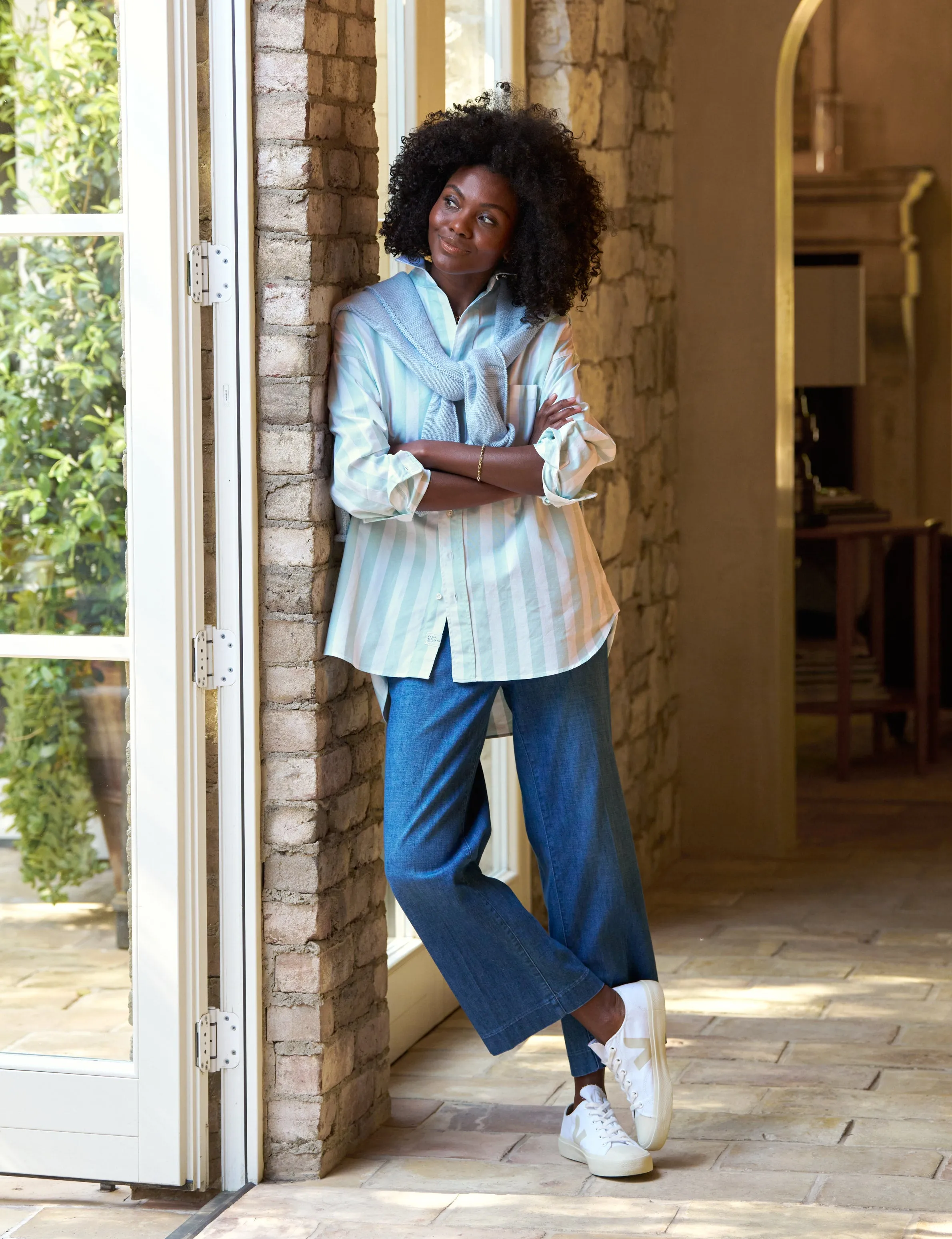 SHIRLEY Sage Stripe, 1947 Italian Oxford sold by Frank & Eileen product image thumbnail 3