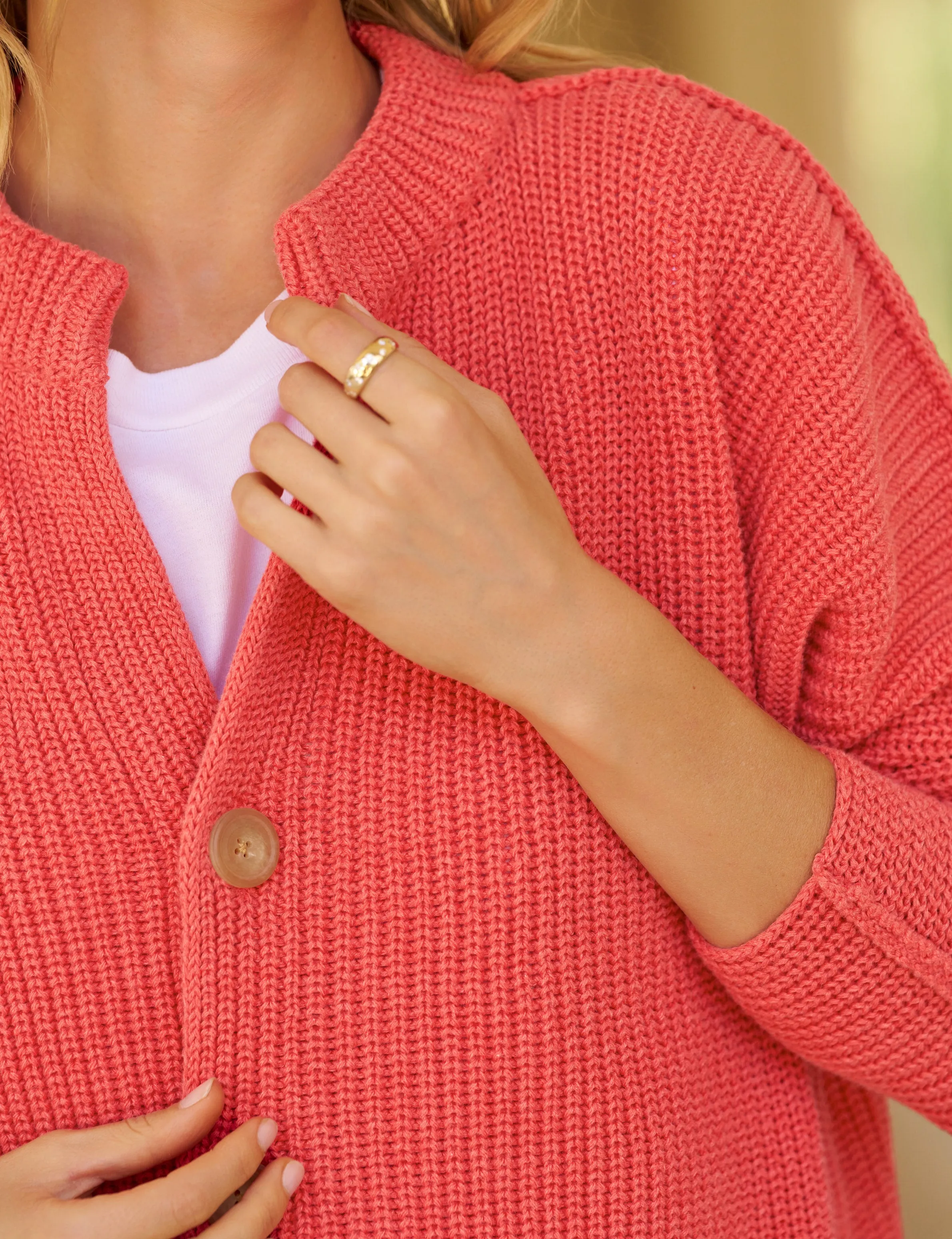 MONTECITO CARDIGAN Lobster, Pure Italian Cotton sold by Frank & Eileen product image thumbnail 3