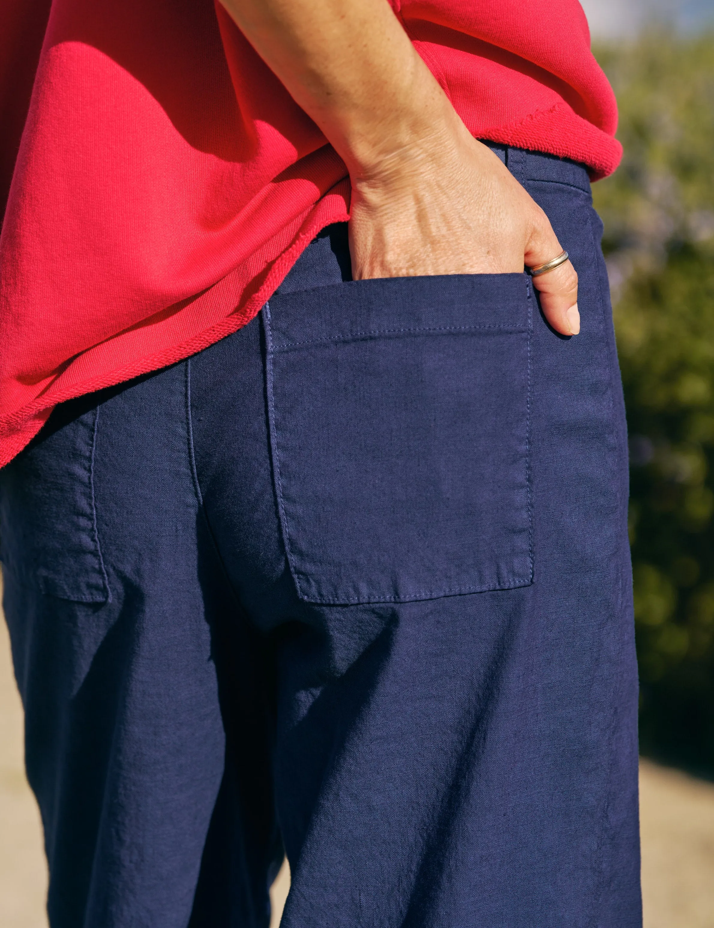 WEXFORD Summer Navy, Italian Performance Linen sold by Frank & Eileen product image thumbnail 3