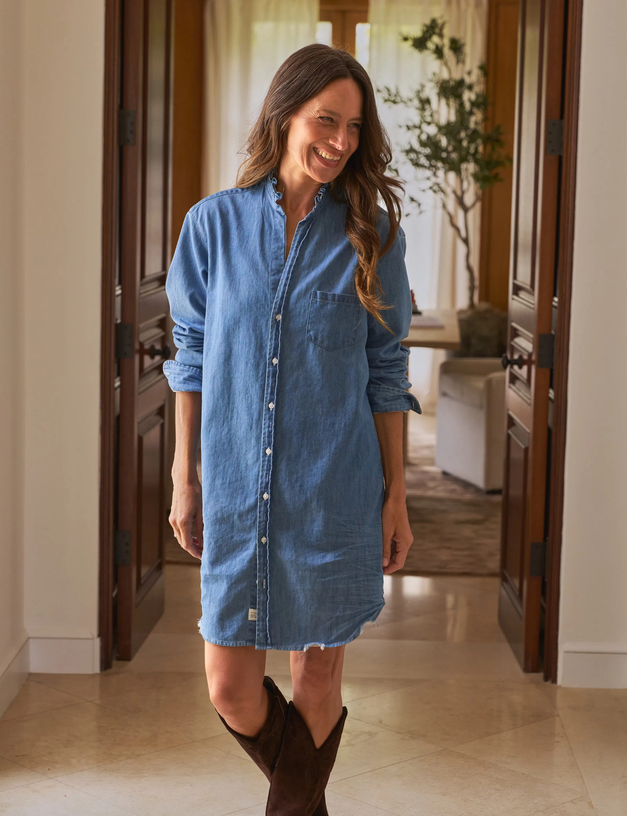 MARY RUFFLE Vintage Stonewashed Indigo, Famous Denim sold by Frank & Eileen