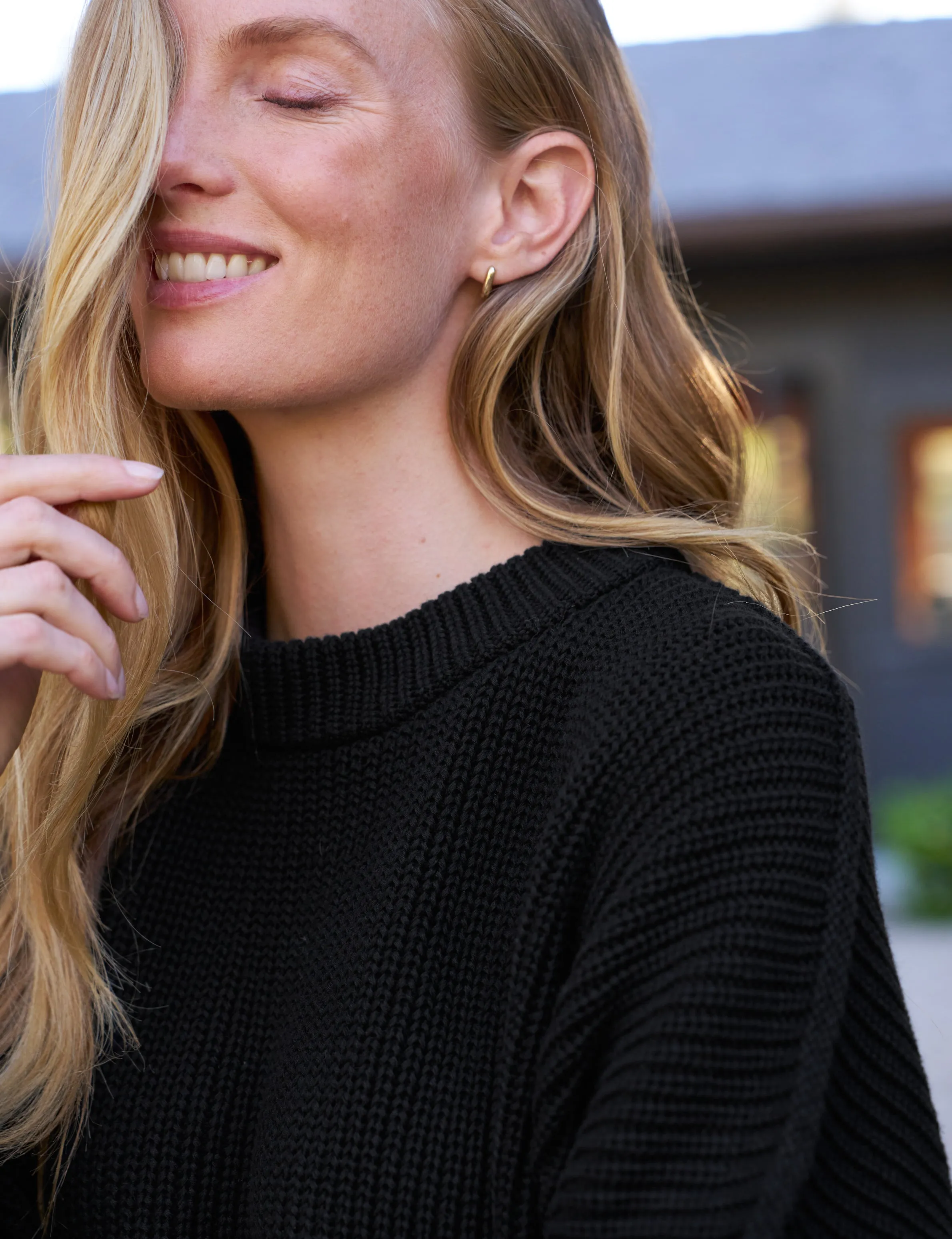 MONTECITO SWEATER Black, Pure Italian Cotton sold by Frank & Eileen product image thumbnail 4