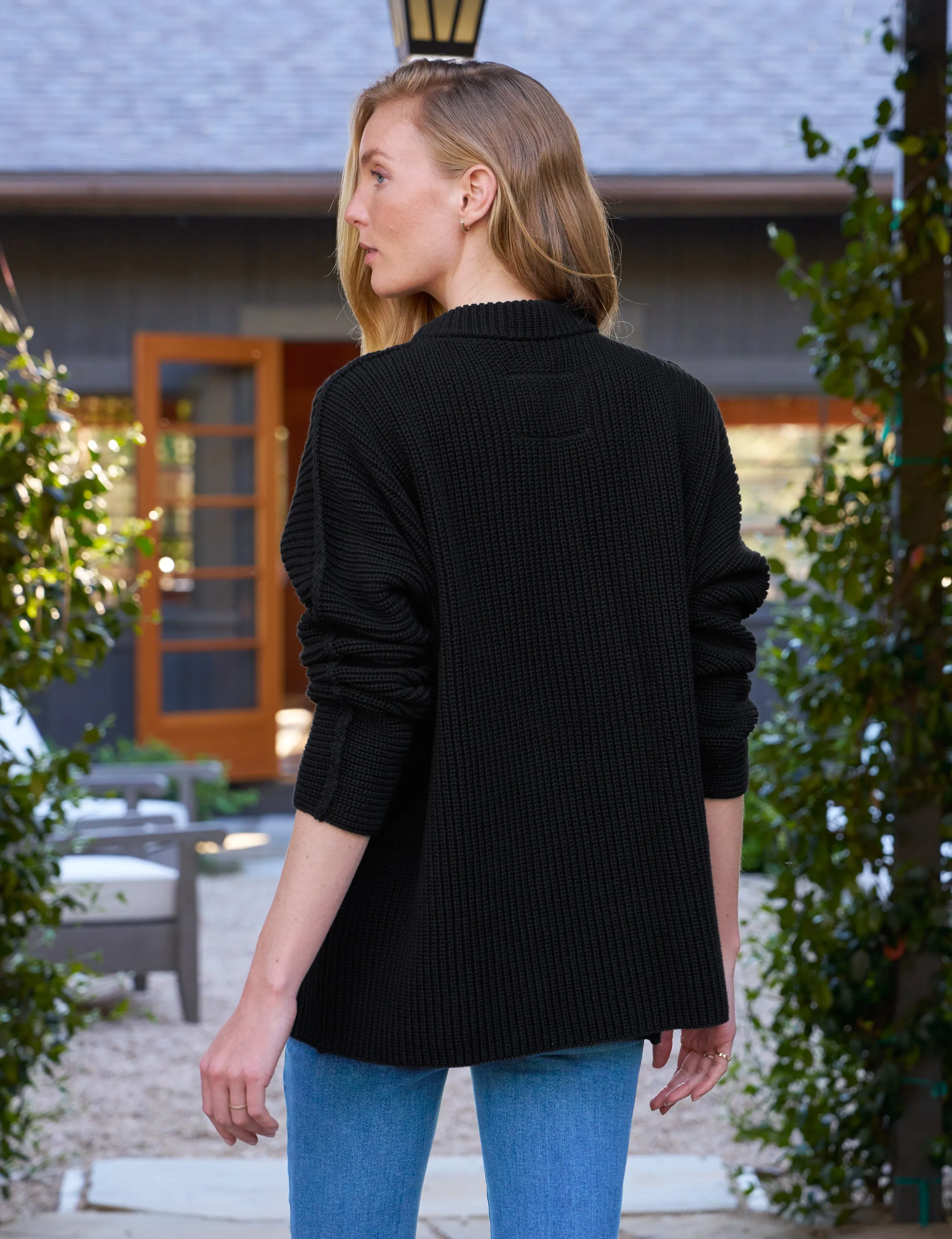 MONTECITO SWEATER Black, Pure Italian Cotton sold by Frank & Eileen product image thumbnail 2