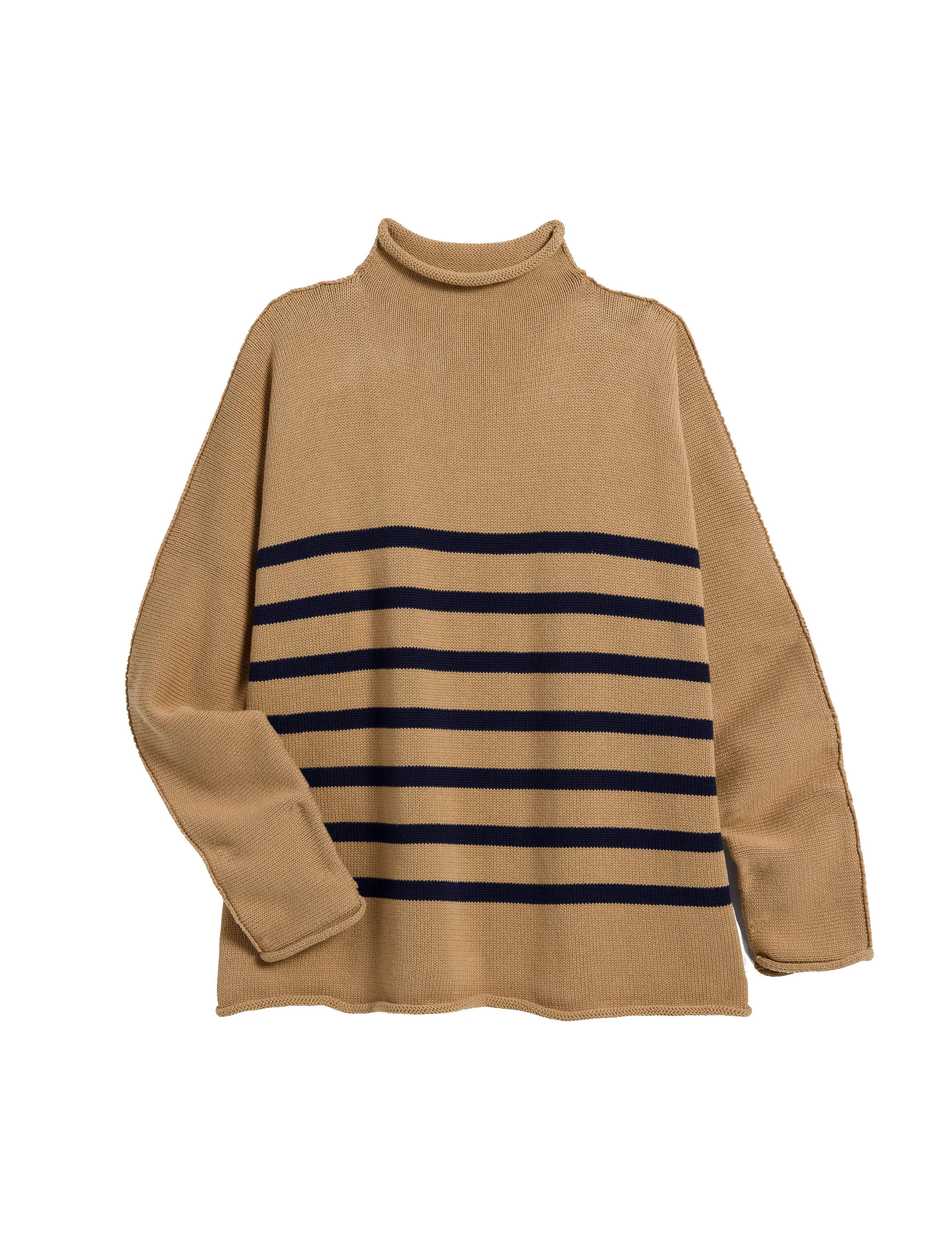 MONTEREY Camel with Navy Stripe, Pure Italian Cotton sold by Frank & Eileen product image thumbnail 4