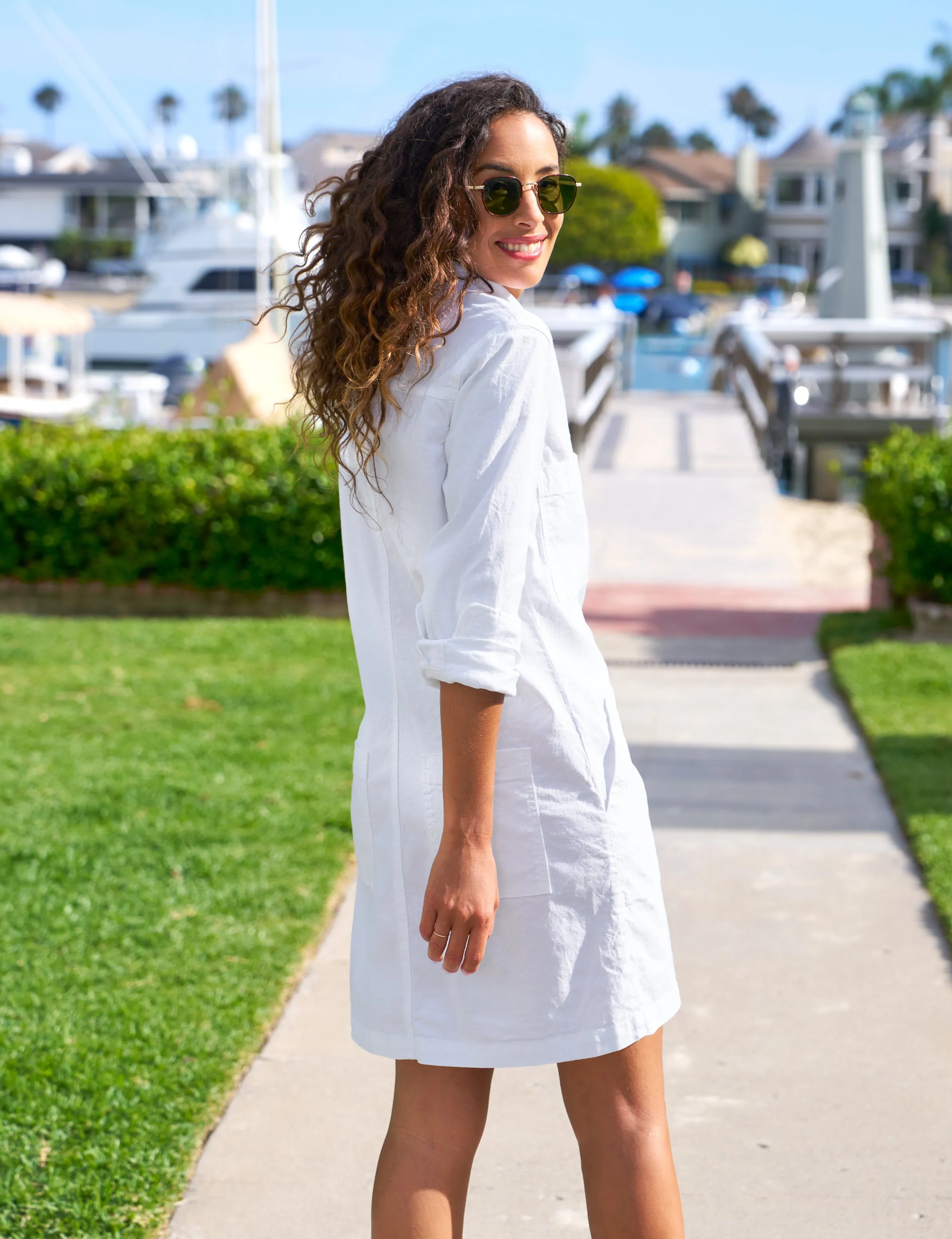 IRELAND DRESS White, Italian Performance Linen sold by Frank & Eileen product image thumbnail 2