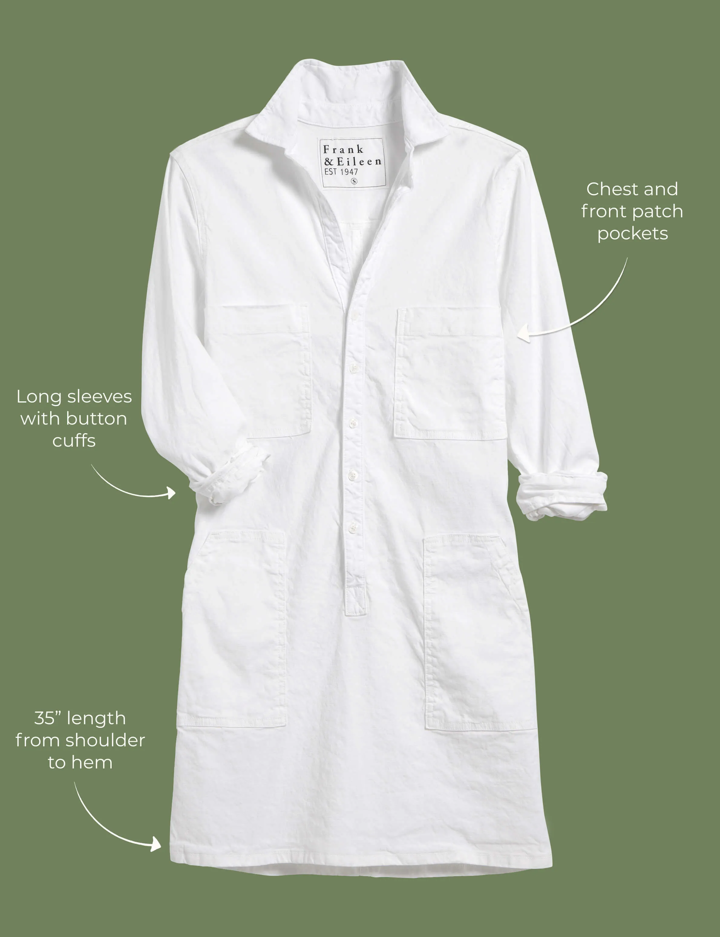 IRELAND DRESS White, Italian Performance Linen sold by Frank & Eileen product image thumbnail 4