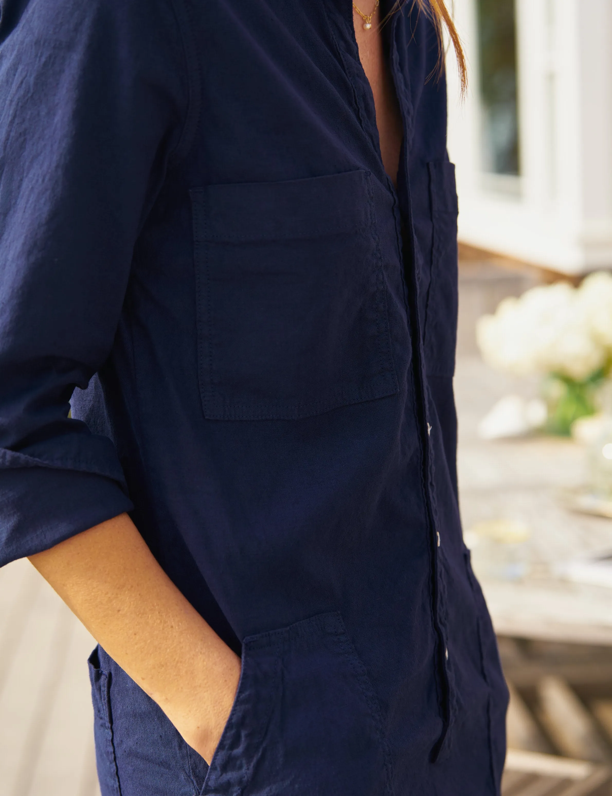 IRELAND DRESS Navy, Italian Performance Linen sold by Frank & Eileen product image thumbnail 3