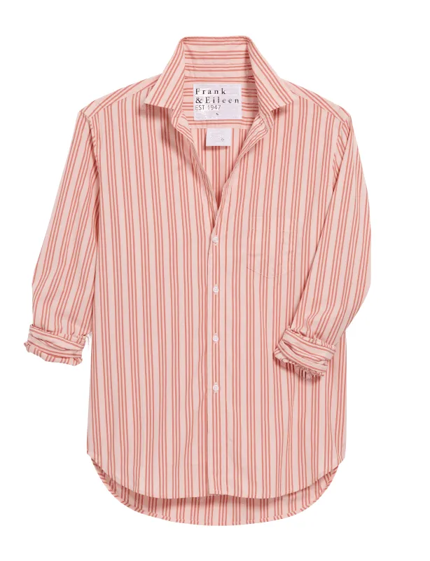 EILEEN Burnt Orange and Peach Stripe, Italian Cotton sold by Frank & Eileen