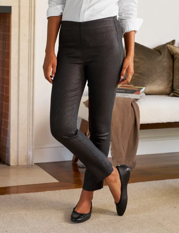 DERRY ILLUSION Black with Gold Glitter Wax, Italian Waxed Denim sold by Frank & Eileen