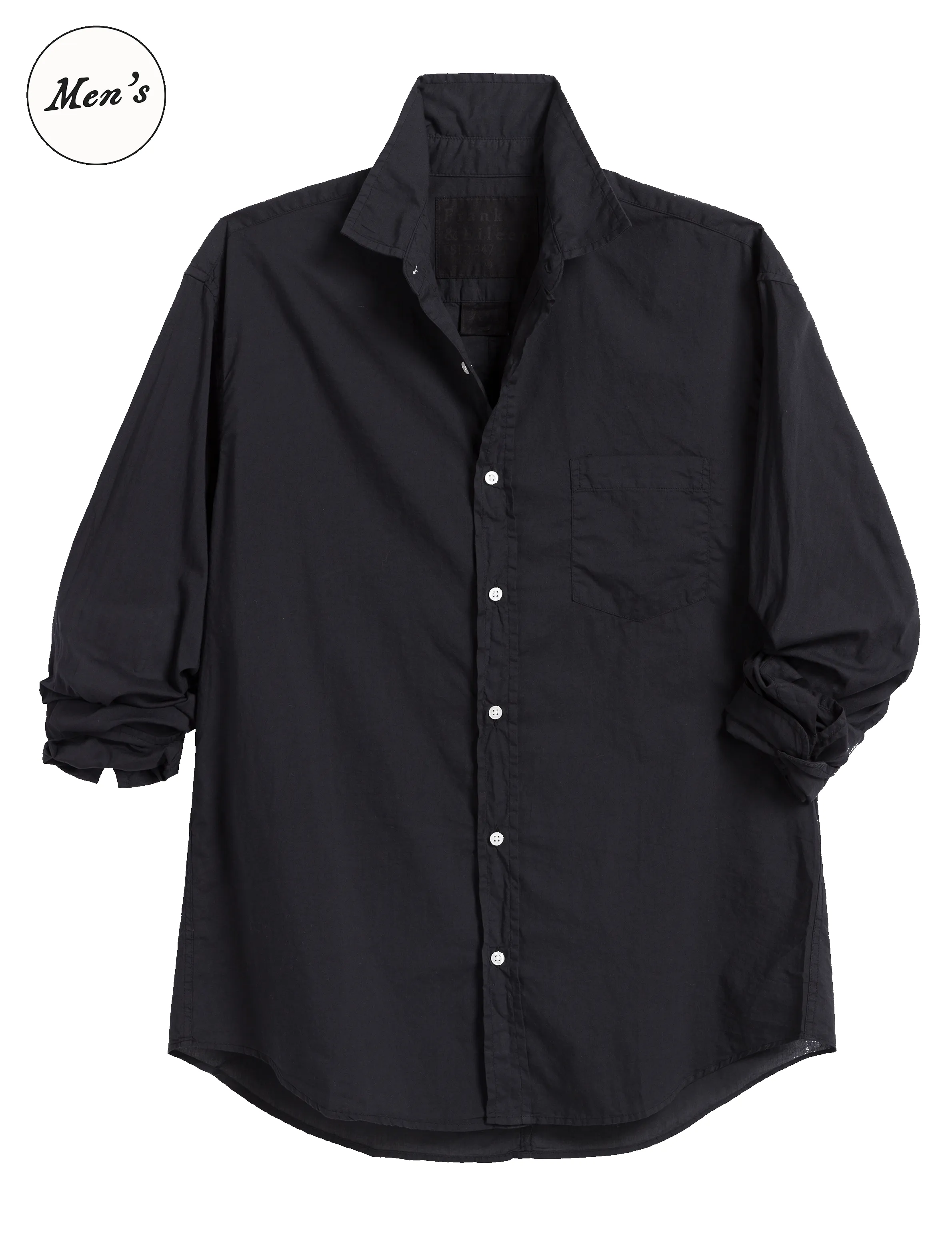 LUKE Black, Italian Featherweight Poplin sold by Frank & Eileen