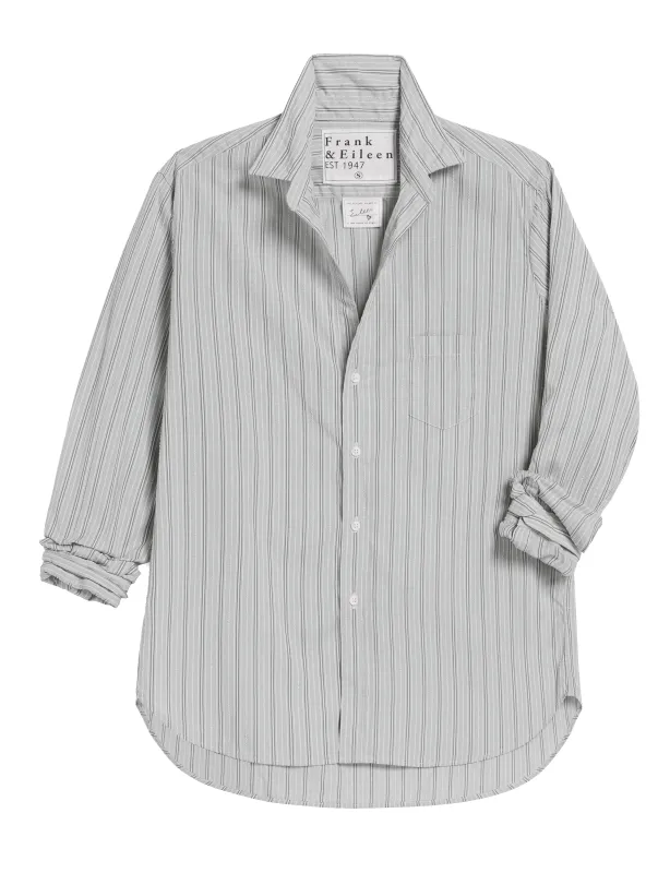 EILEEN Textured Green and White Stripe, Italian Cotton sold by Frank & Eileen