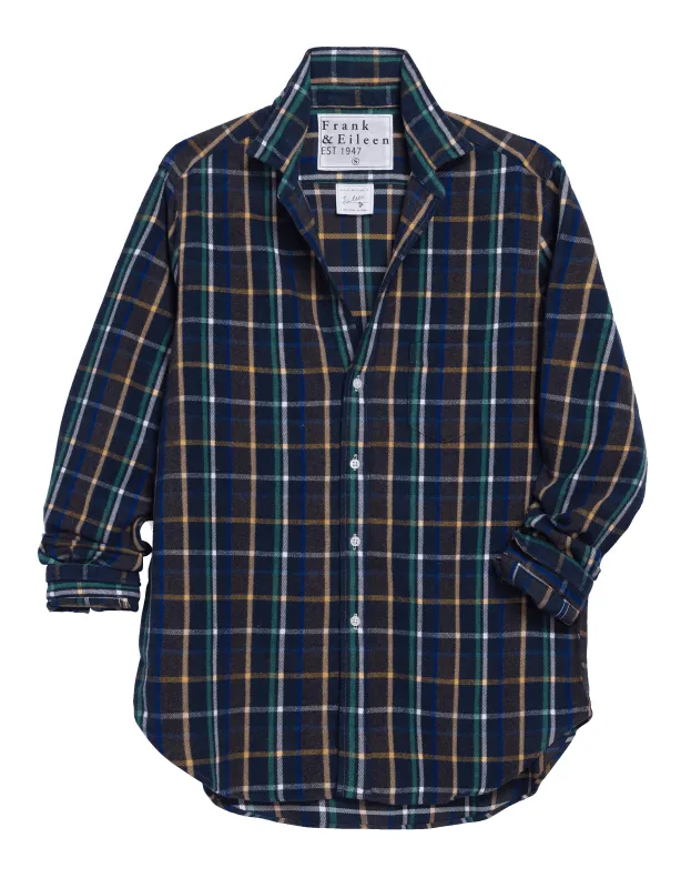 EILEEN Blue and Green with Yellow Plaid, Italian Flannel made by Frank & Eileen