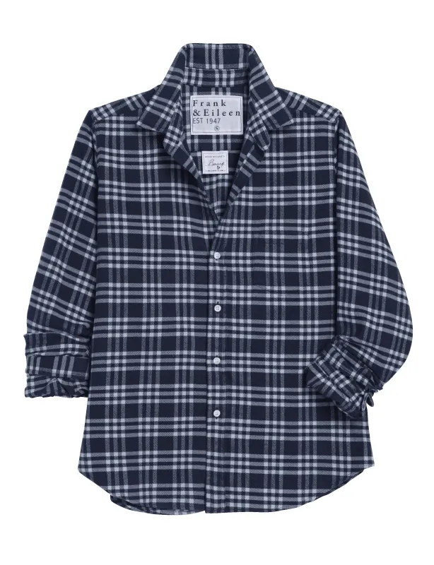 BARRY Navy and Light Blue Plaid, Italian Flannel sold by Frank & Eileen