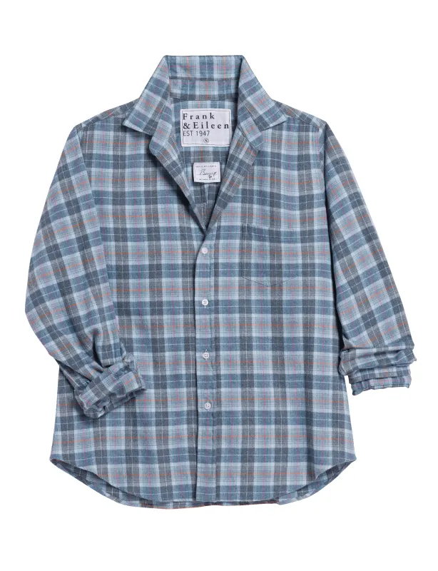 BARRY Gray and Light Blue Plaid, Italian Flannel sold by Frank & Eileen