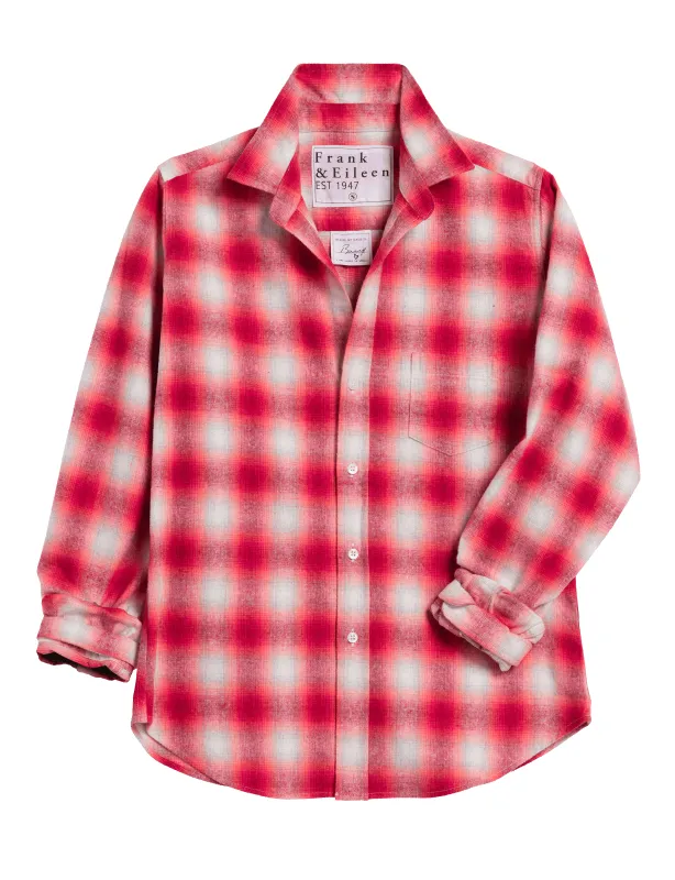 BARRY Dark Pink and White Plaid, Italian Flannel sold by Frank & Eileen