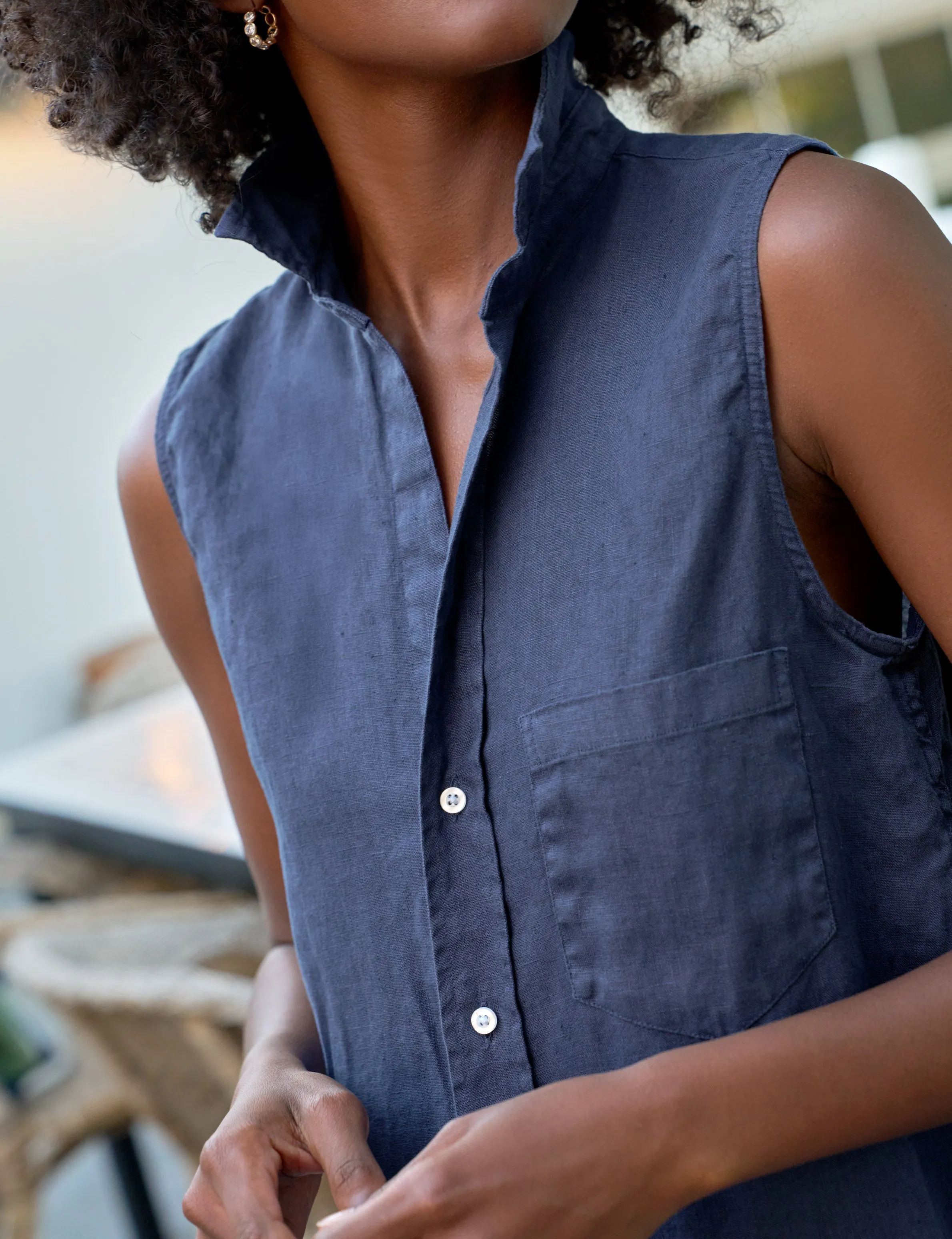 FINLEY Navy, Washed Linen sold by Frank & Eileen product image thumbnail 3