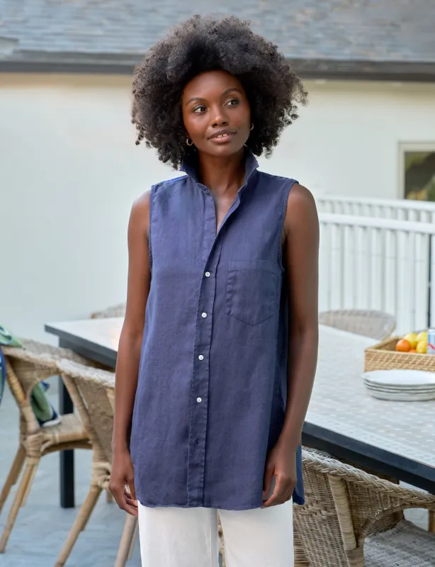 FINLEY Navy, Washed Linen made by Frank & Eileen