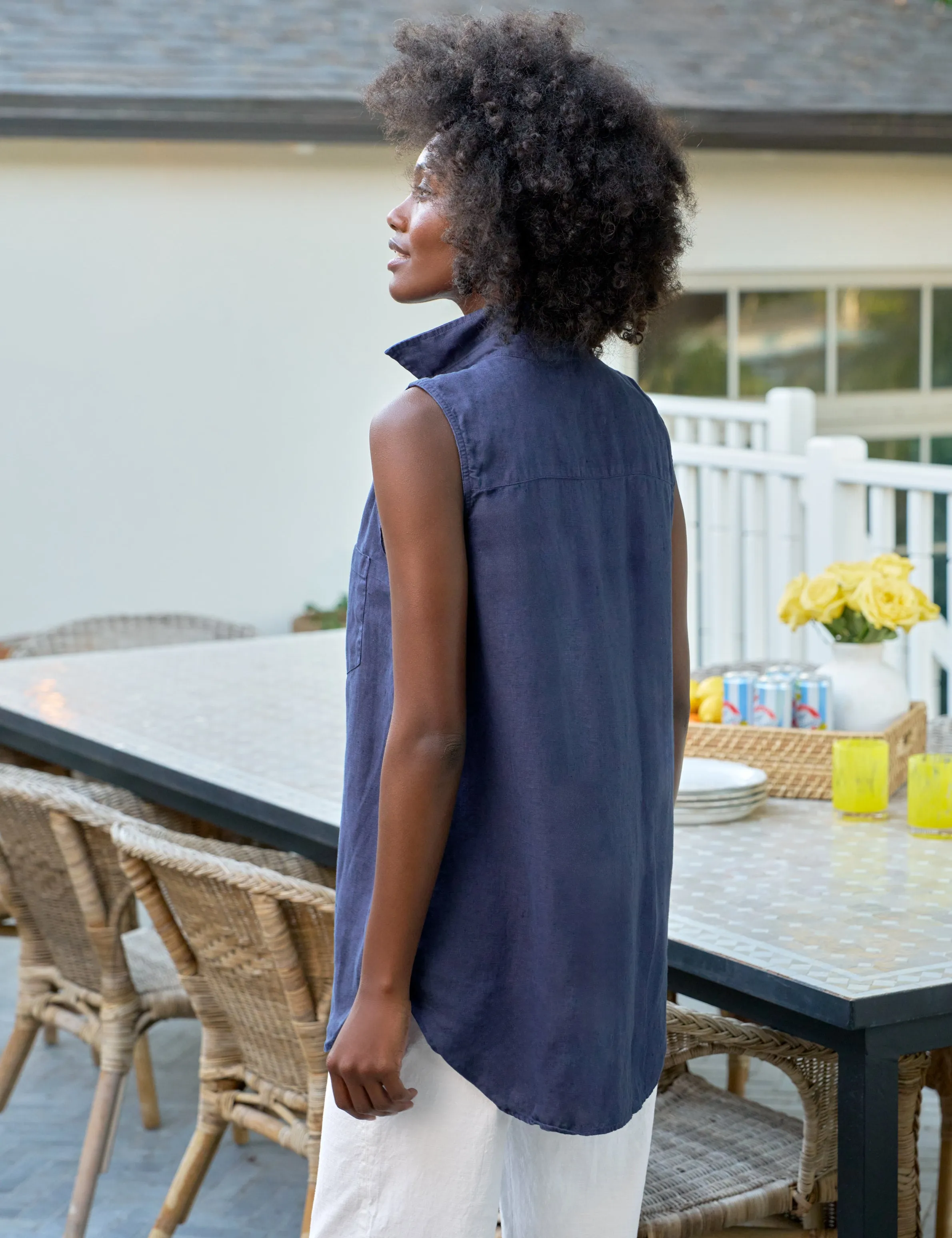 FINLEY Navy, Washed Linen sold by Frank & Eileen product image thumbnail 2