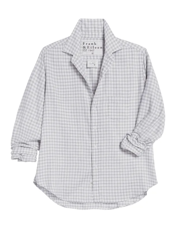 EILEEN Gray and White Check, Italian Flannel made by Frank & Eileen